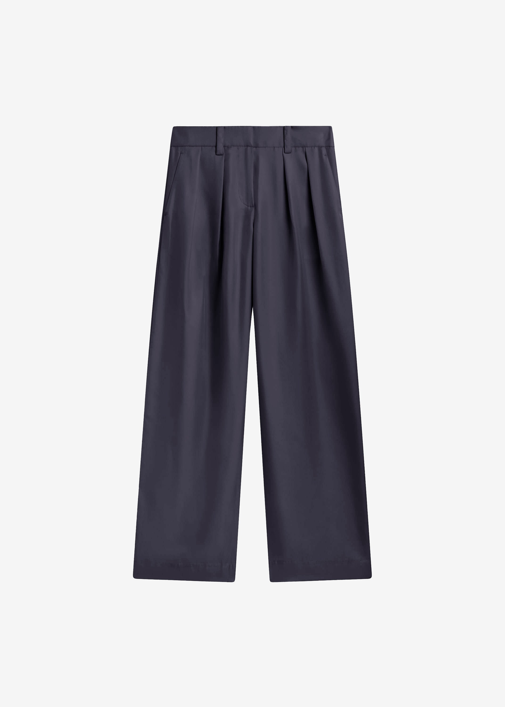 Marfa Pleated Silk Trousers - Storm Grey - 7