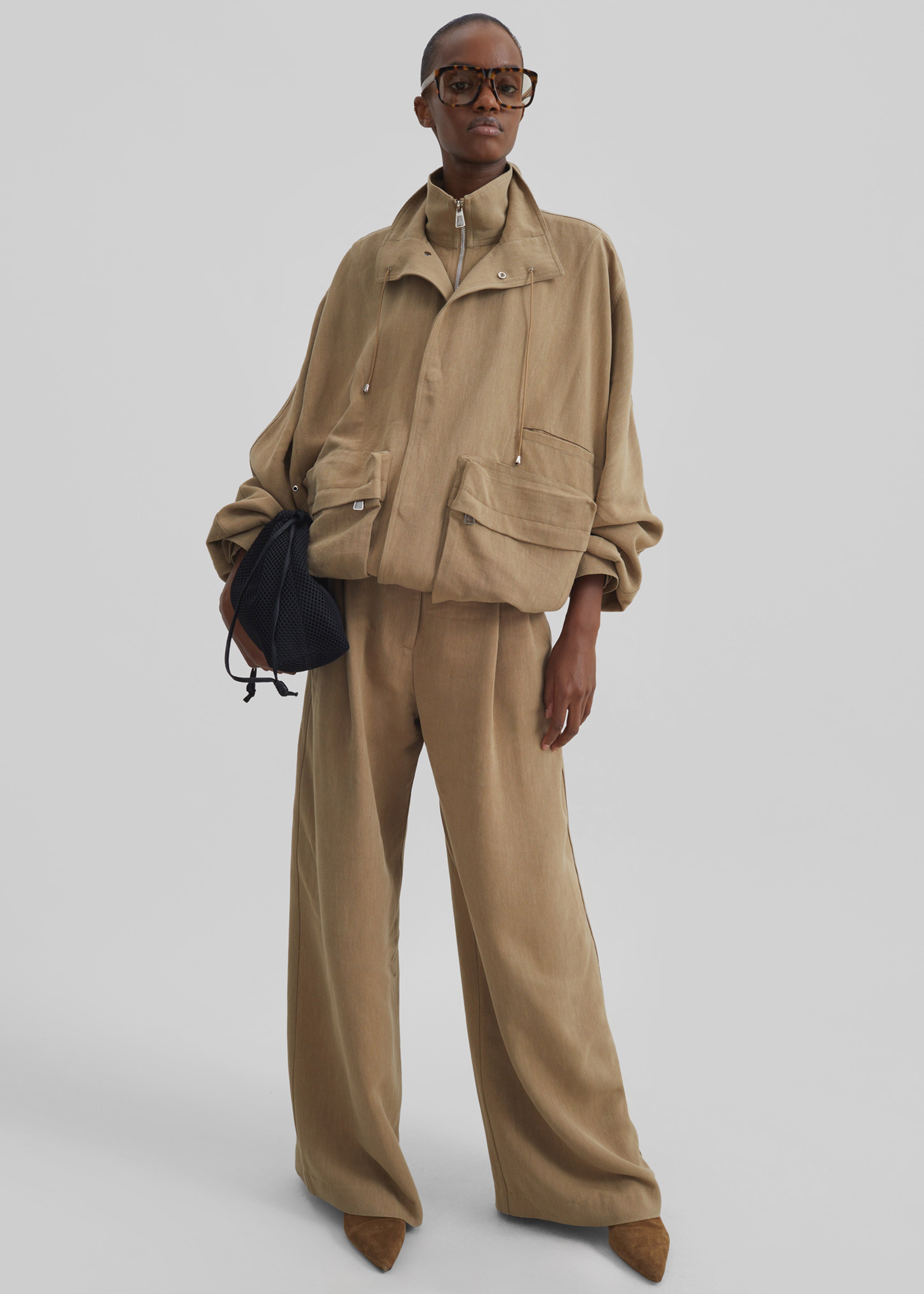 Marfa Linen Pleated Trousers - Camel – The Frankie Shop
