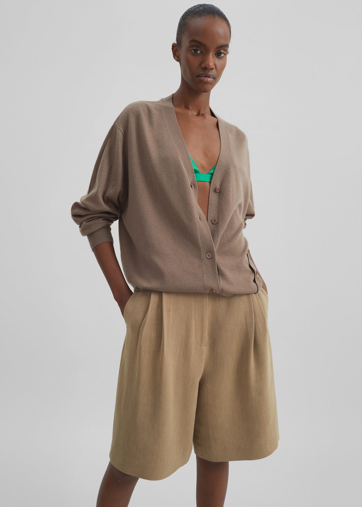 Marfa Linen Bermuda Shorts - Camel - 2