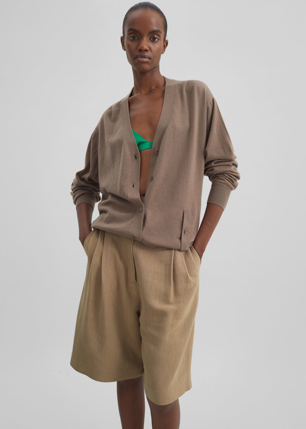 Marfa Linen Bermuda Shorts - Camel - 5