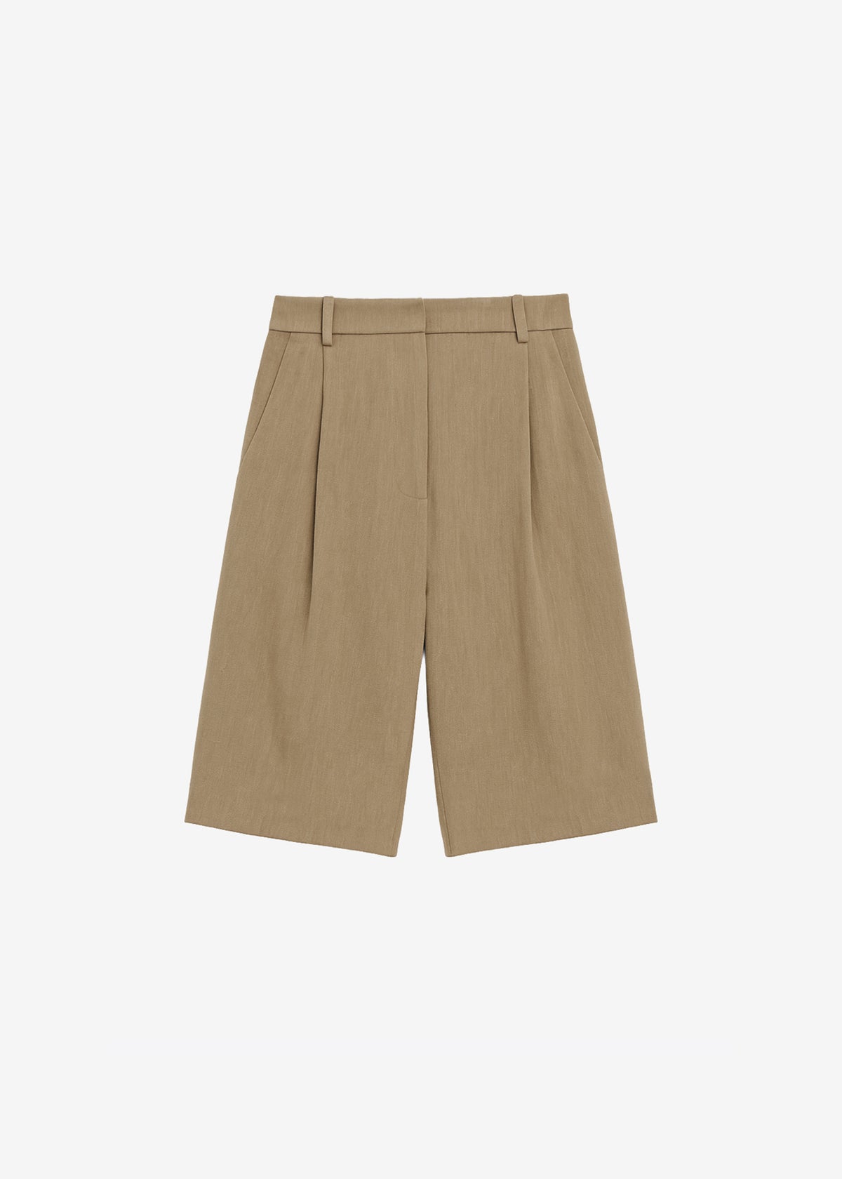 Marfa Linen Bermuda Shorts - Camel - 7