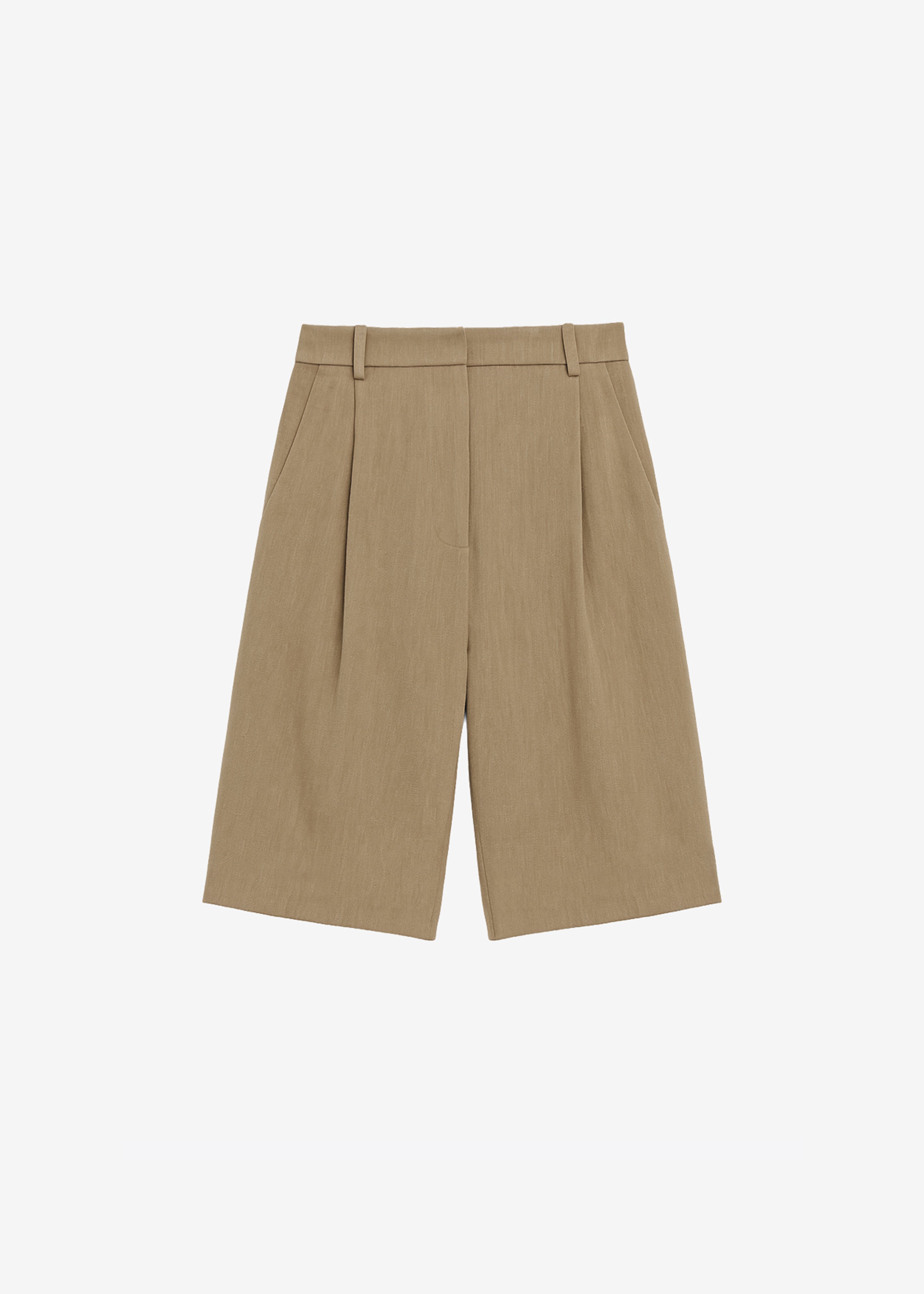 Marfa Linen Bermuda Shorts - Camel - 7