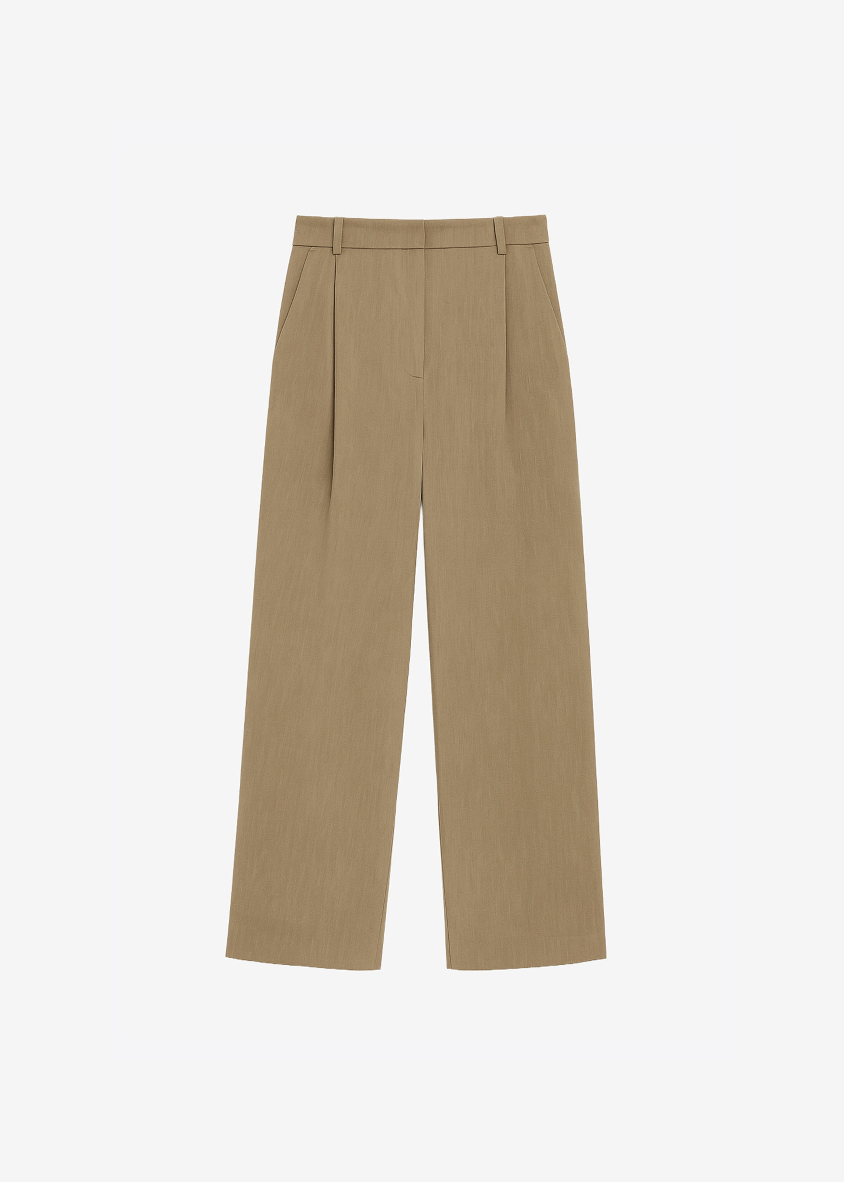 Marfa Linen Pleated Trousers - Camel - 8
