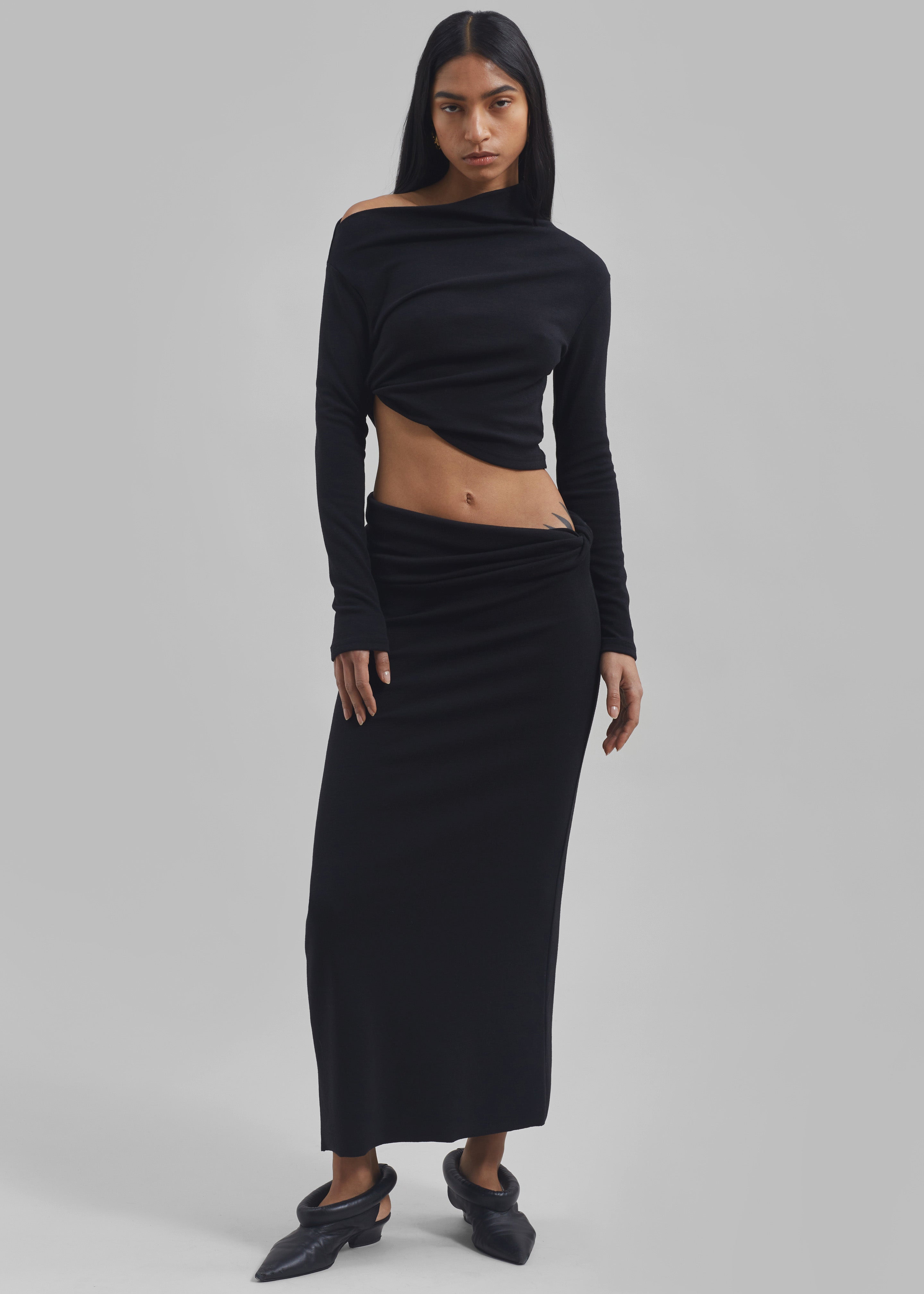 Margot Asymmetric Skirt - Black - 6