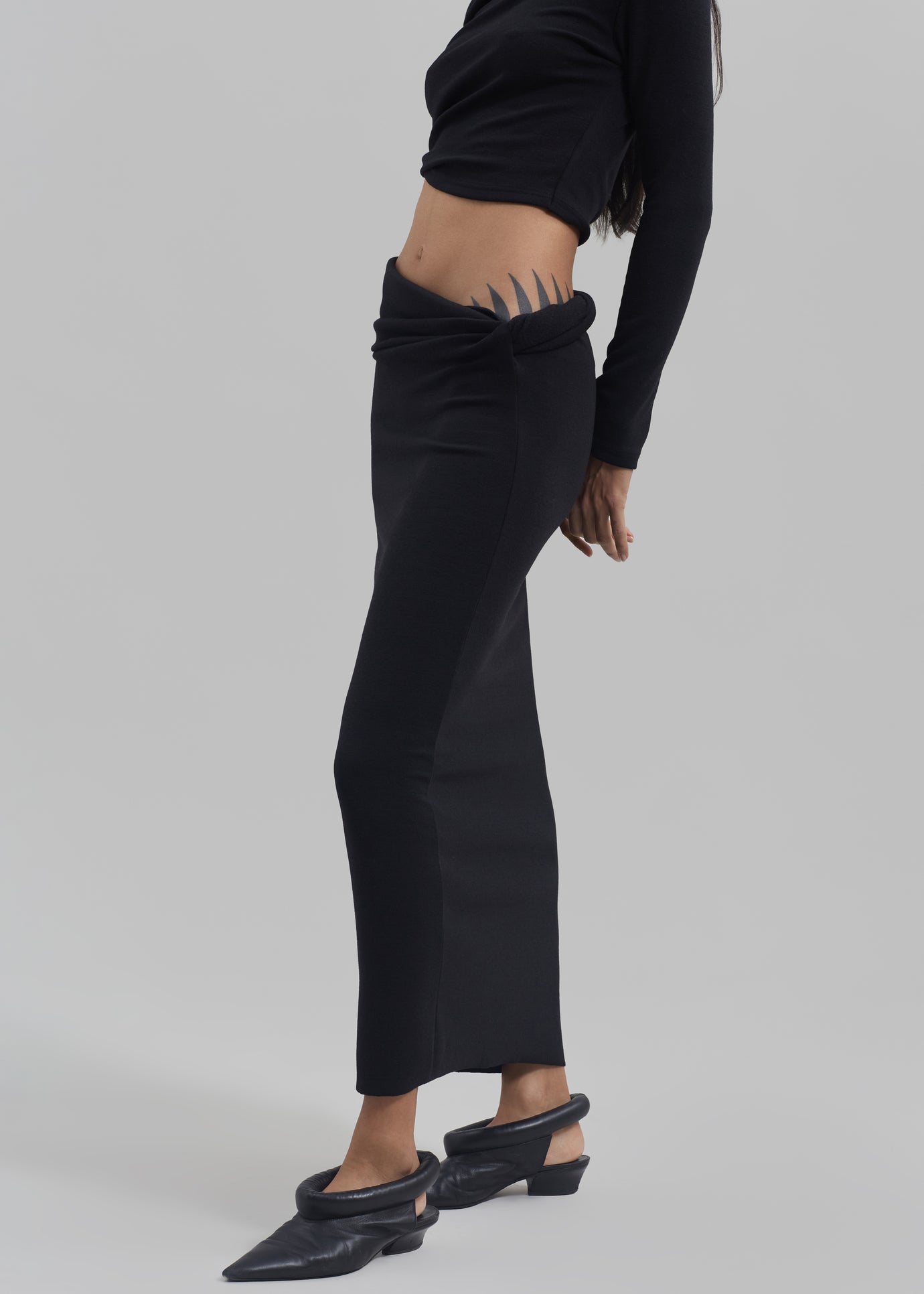 Margot Asymmetric Skirt - Black - 1