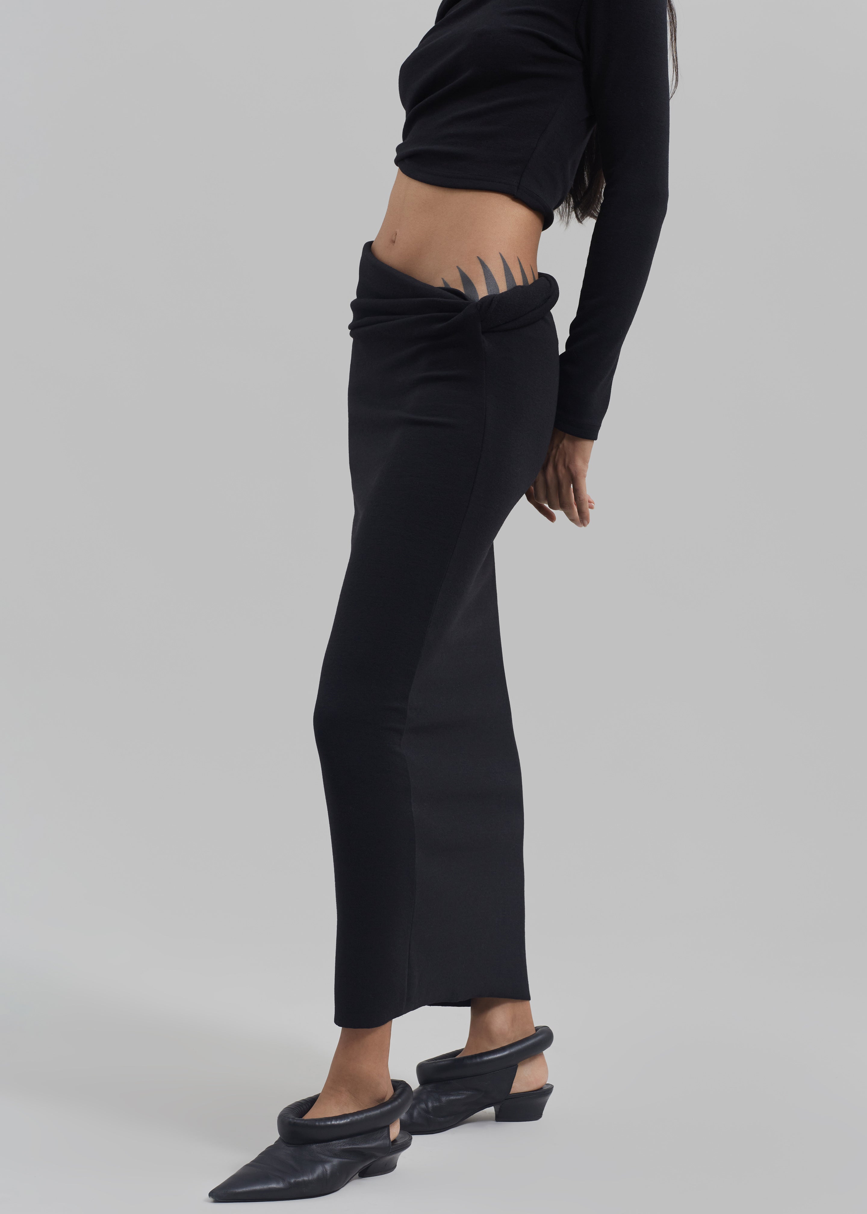 Margot Asymmetric Skirt - Black - 2