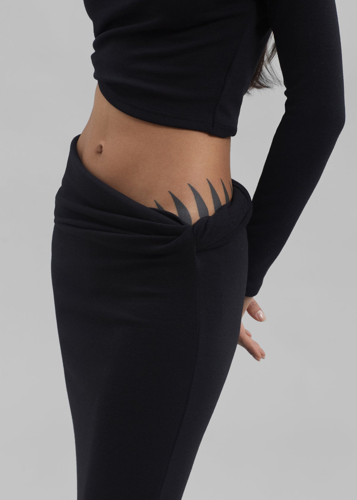 Margot Asymmetric Skirt - Black - 3