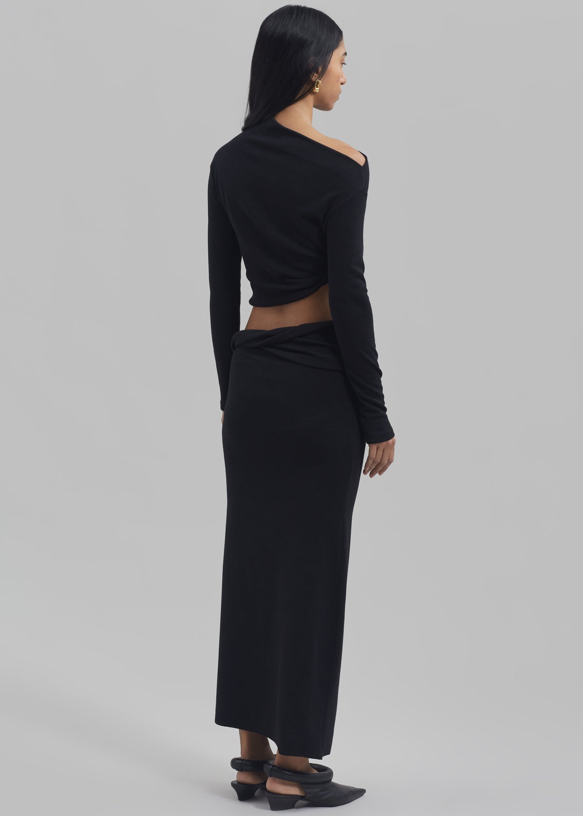 Margot Asymmetric Skirt - Black - 8