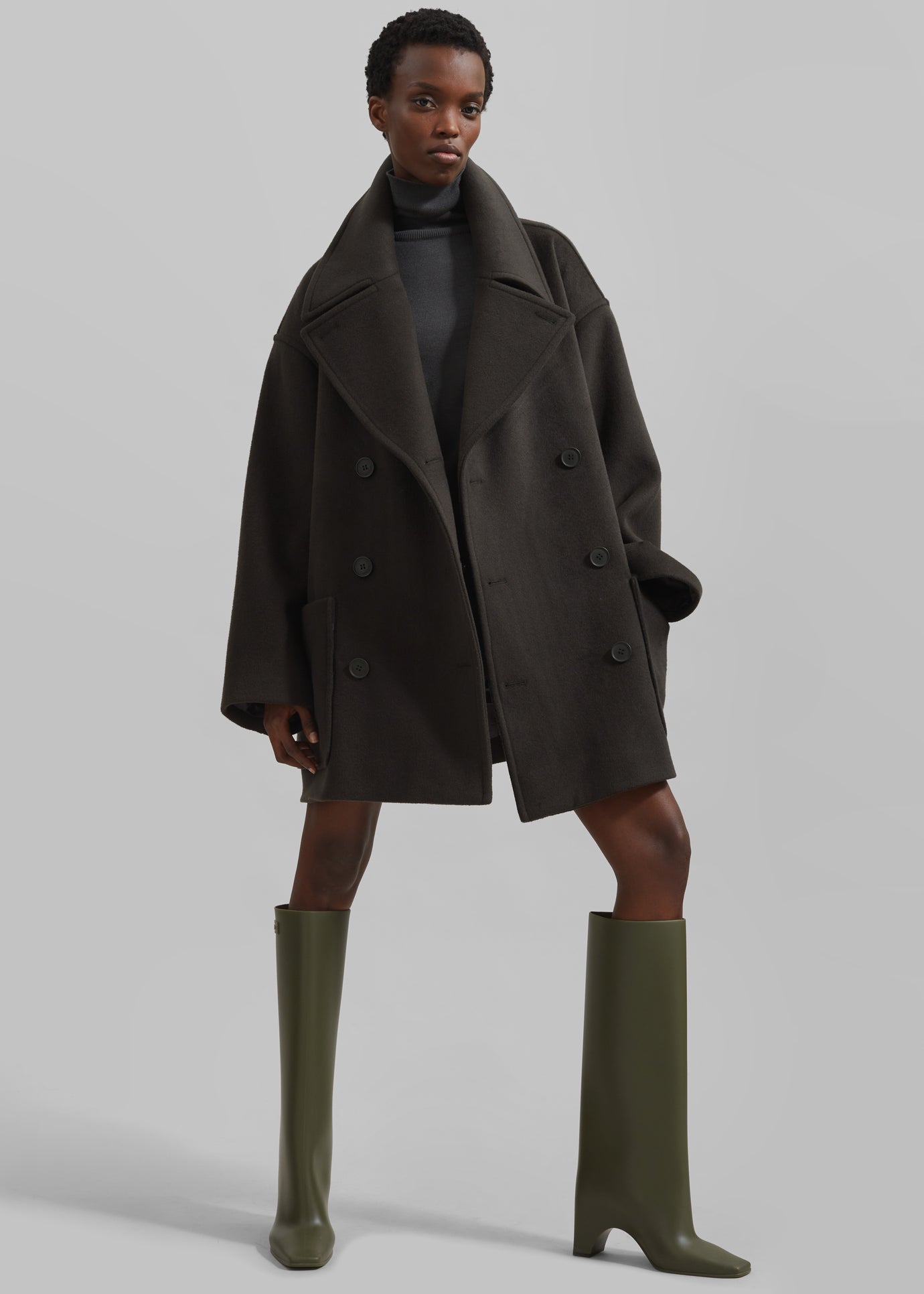 Marian Oversized Peacoat - Khaki