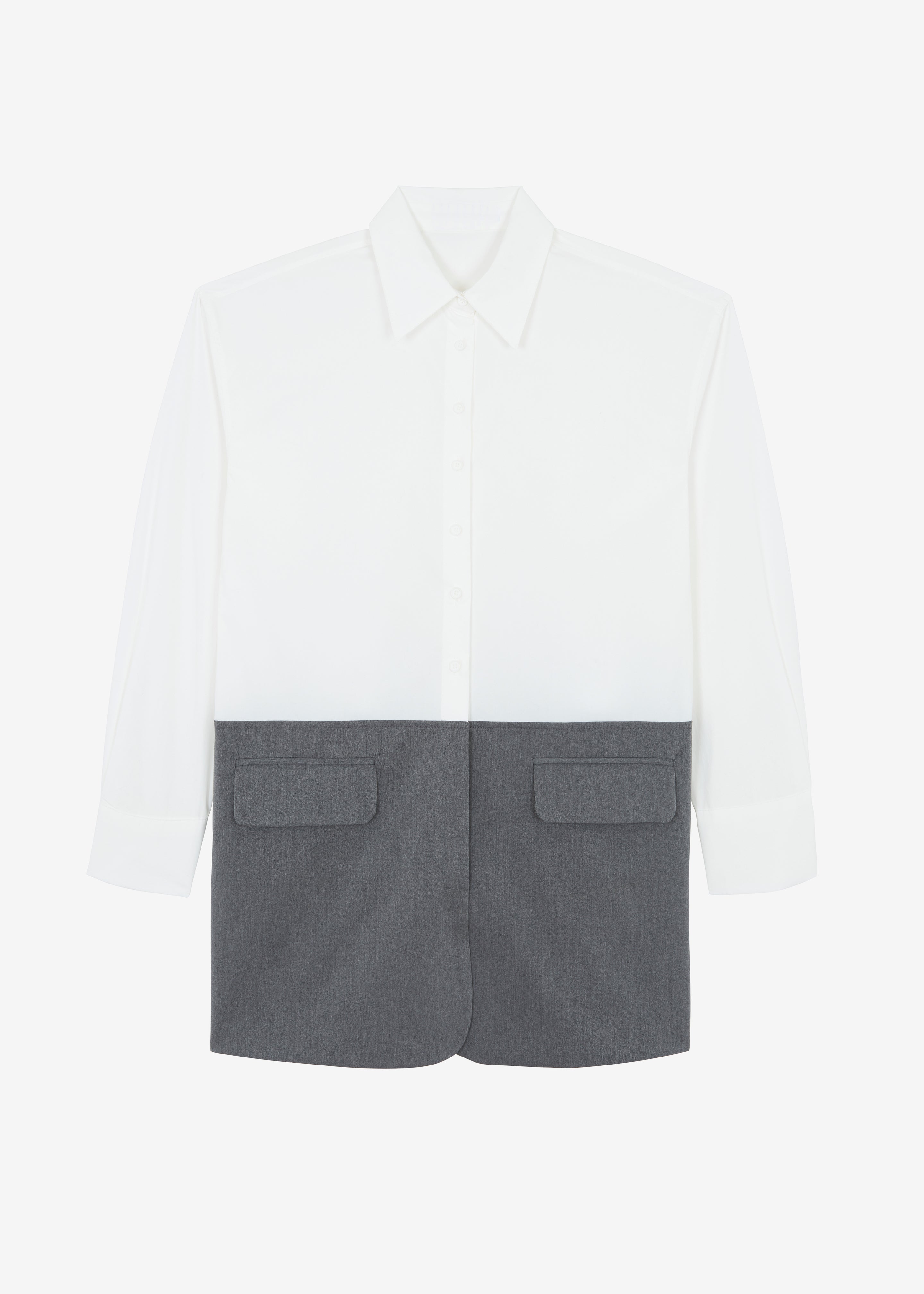 Marissa Shirt Dress - White/Grey - 7