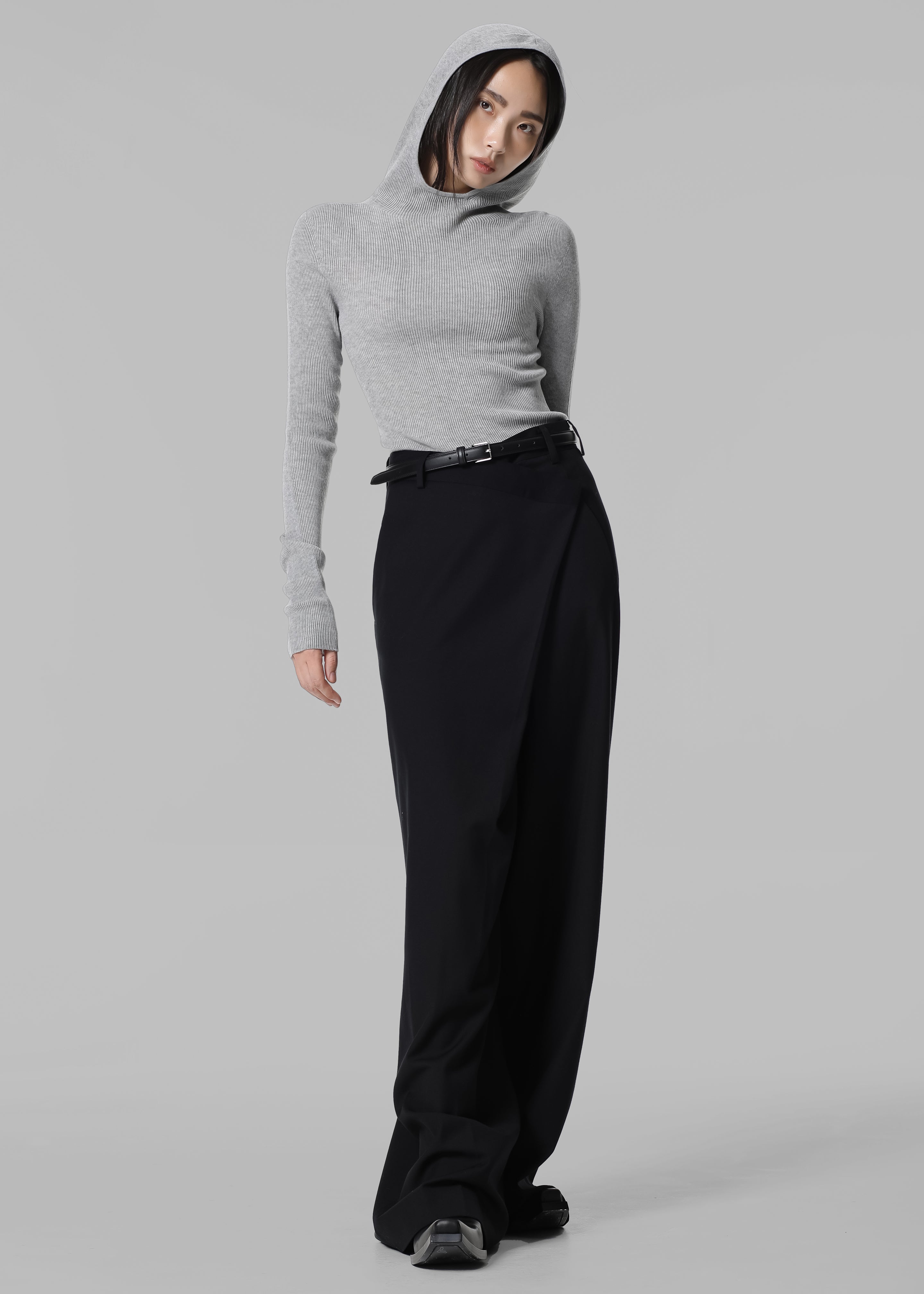 Marjorie Asymmetrical Trousers - Black - 9