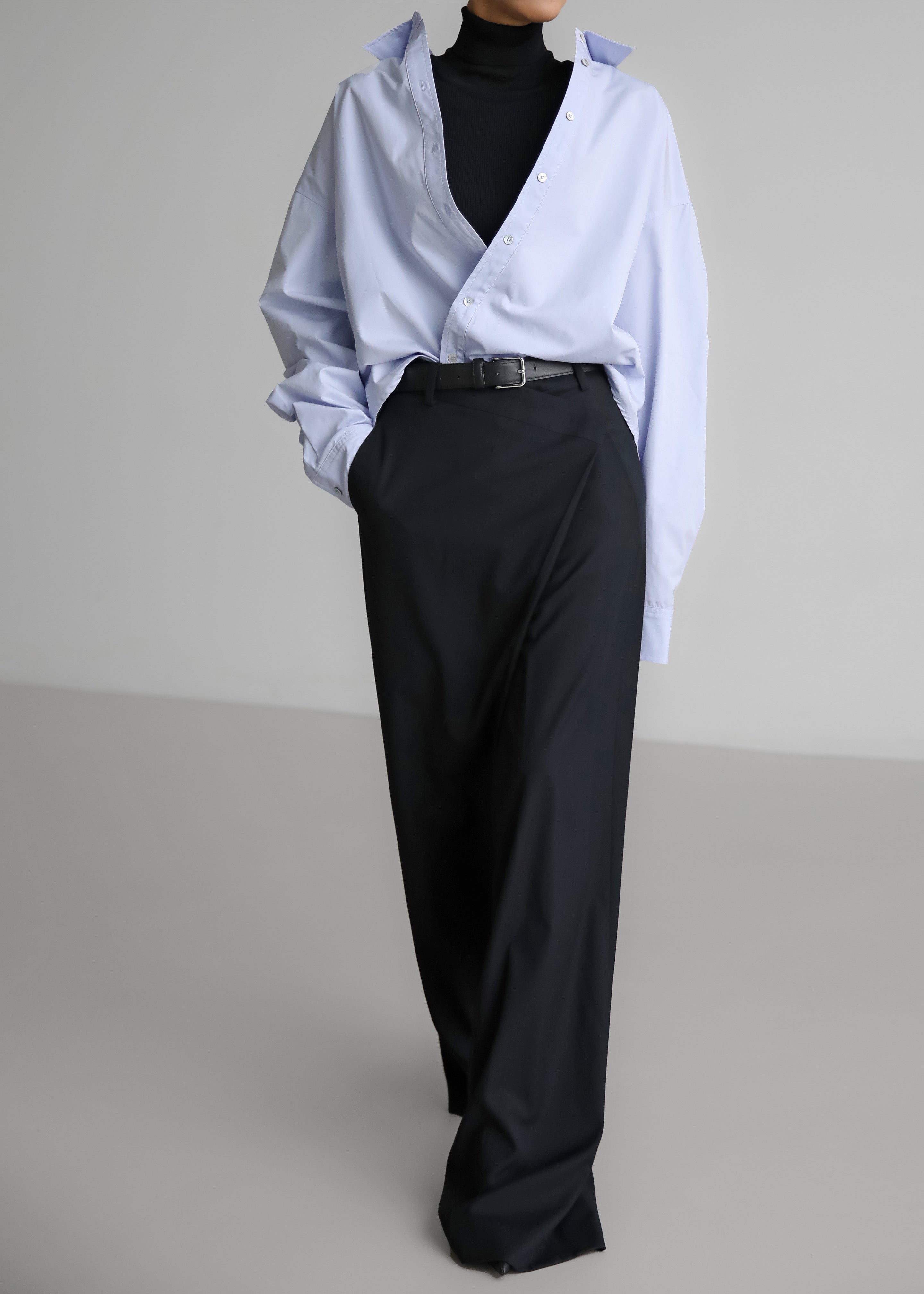 Marjorie Asymmetrical Trousers - Black - 7
