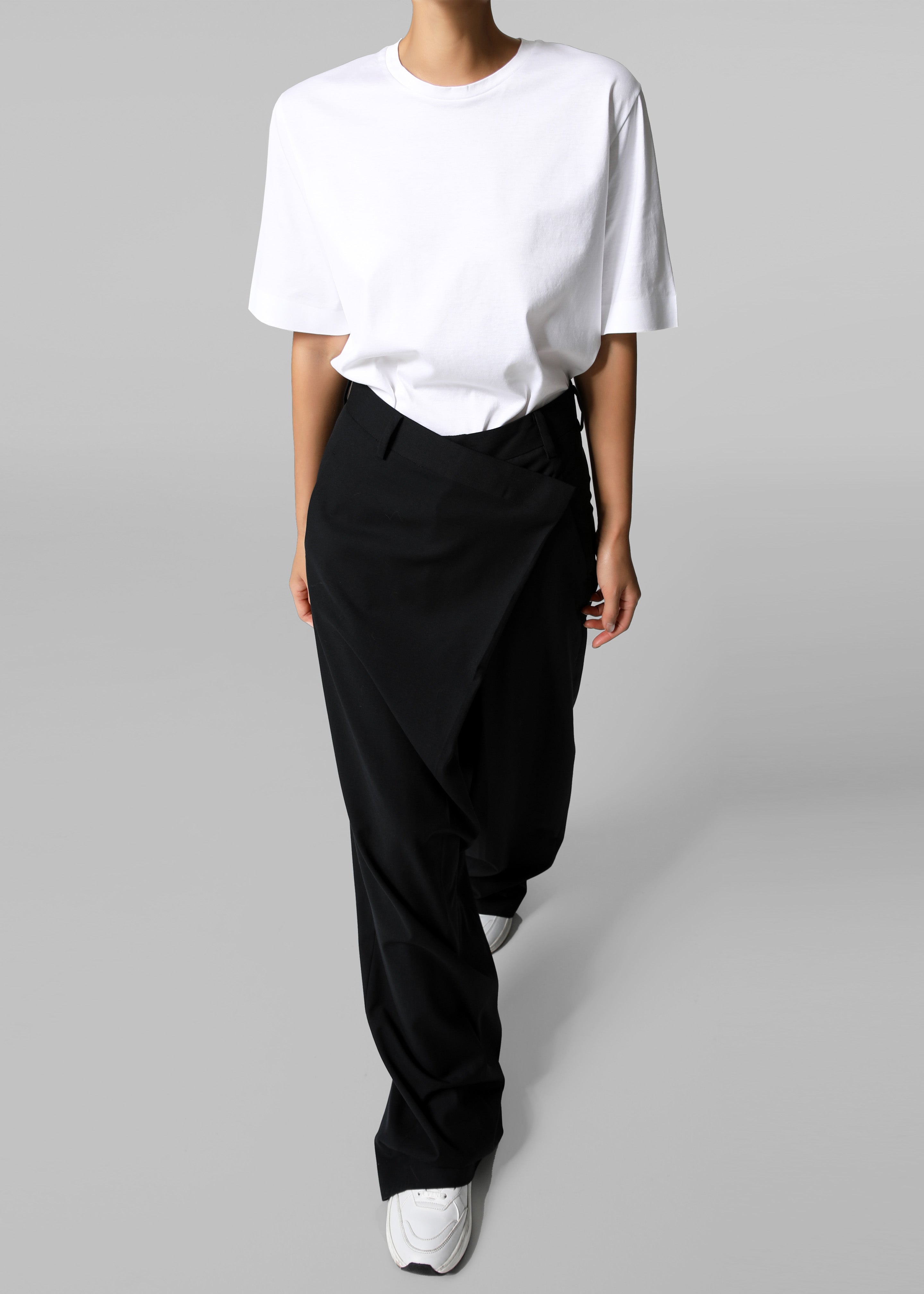 Marjorie Asymmetrical Trousers - Black - 12
