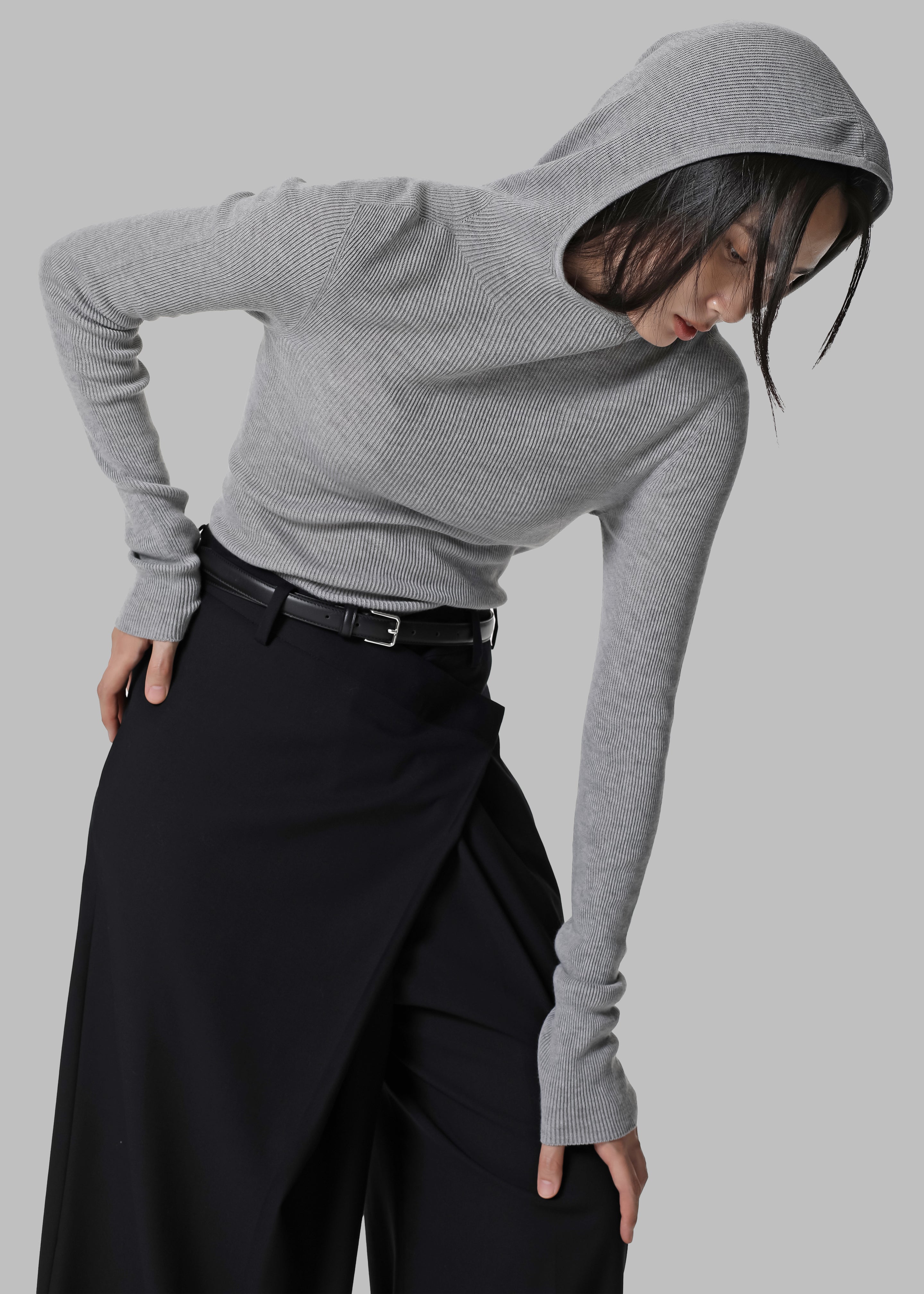 Marjorie Asymmetrical Trousers - Black - 3