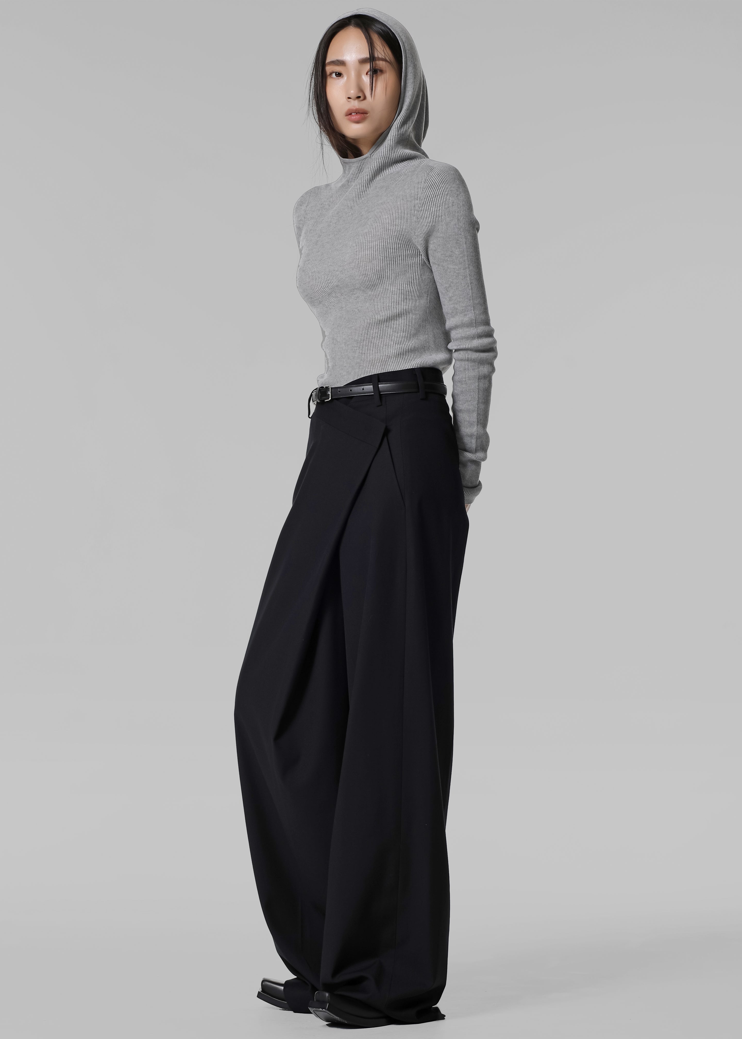 Marjorie Asymmetrical Trousers - Black - 10