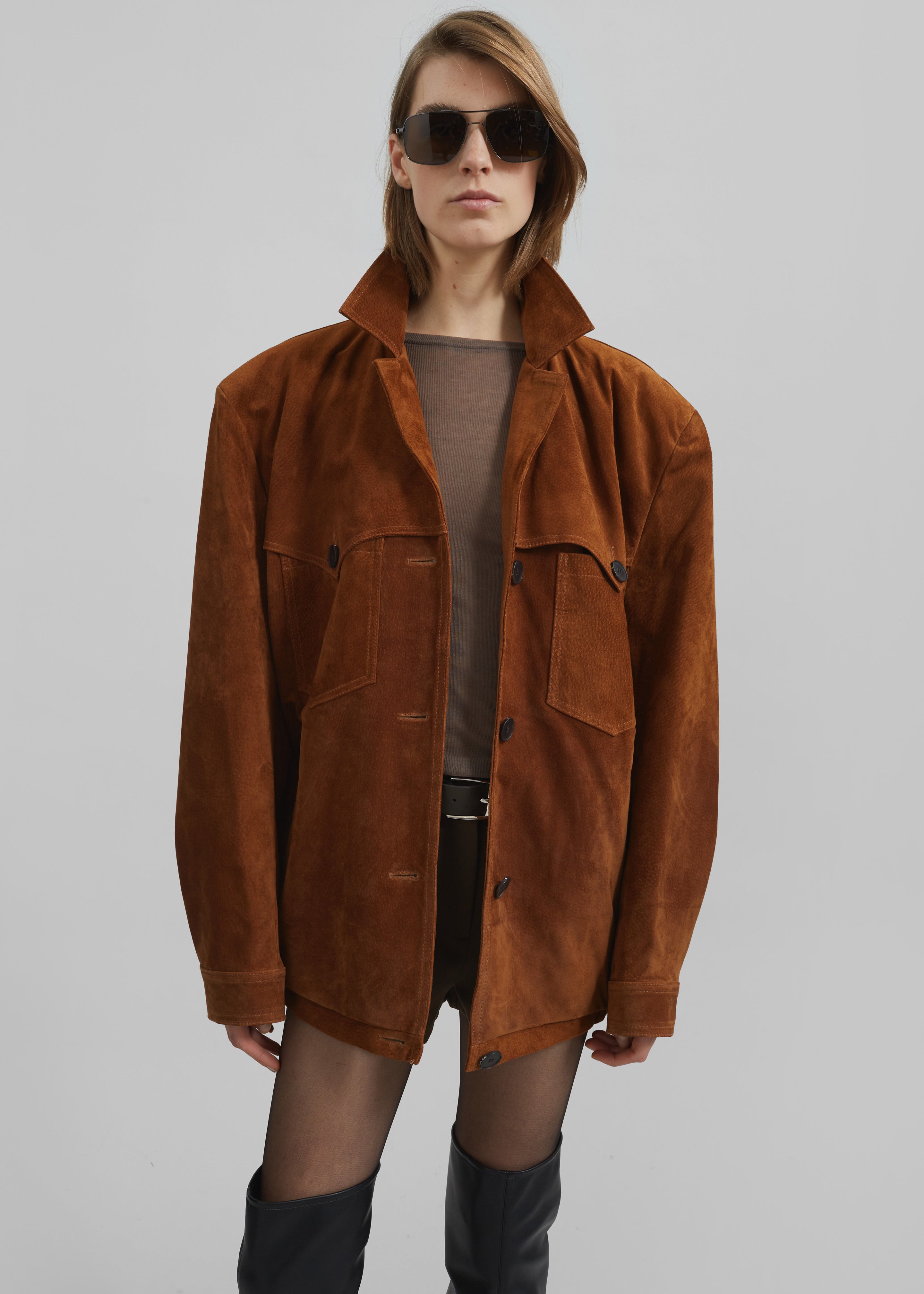 Marlo Suede Jacket - Hazelnut - 3