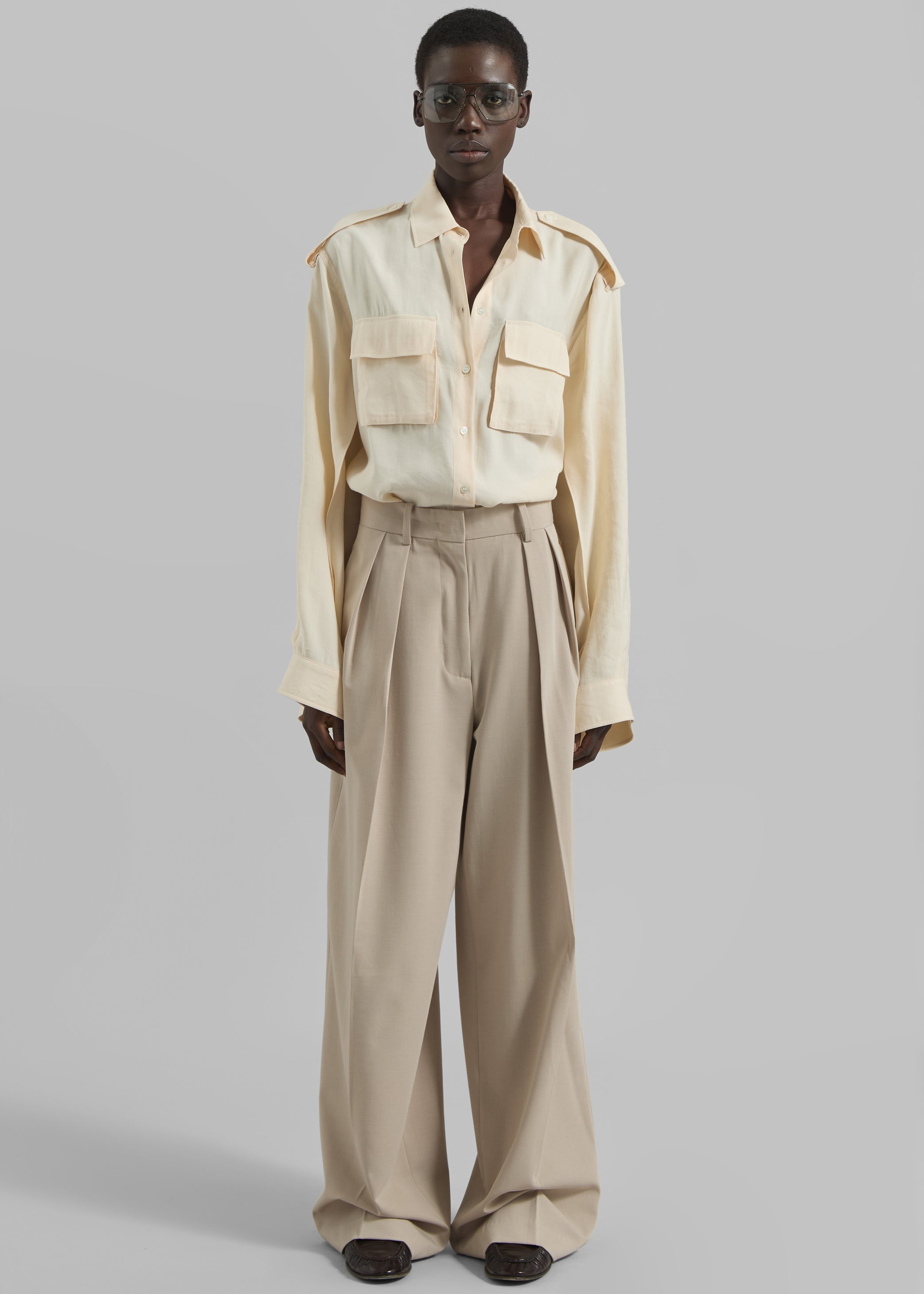 Shop the look image for Marlon Button Up Shirt - Beige