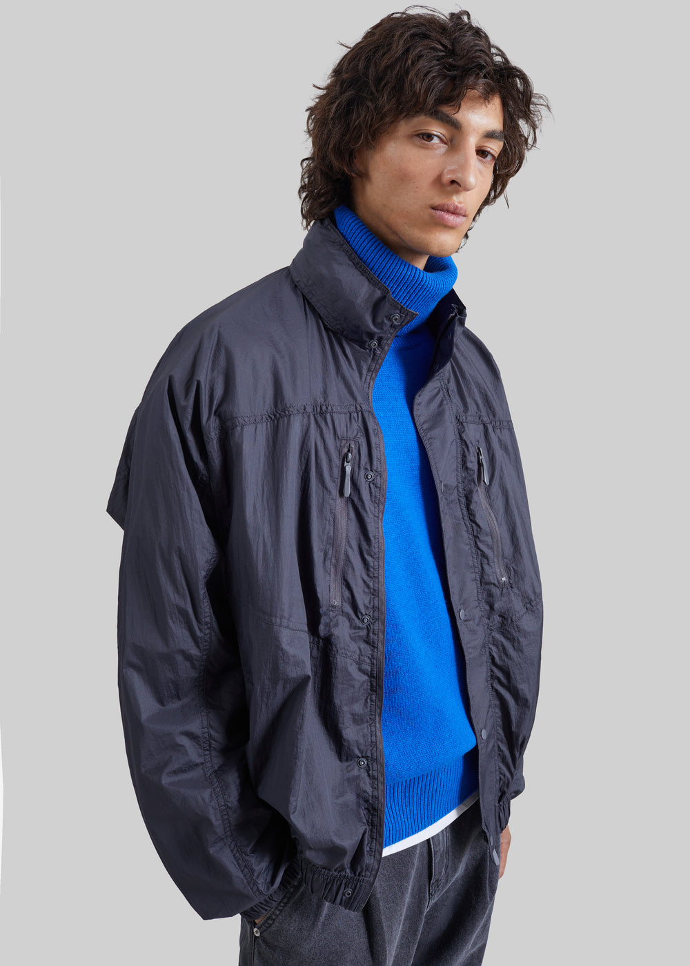 Marlone Windbreaker Jacket - Charcoal - 1