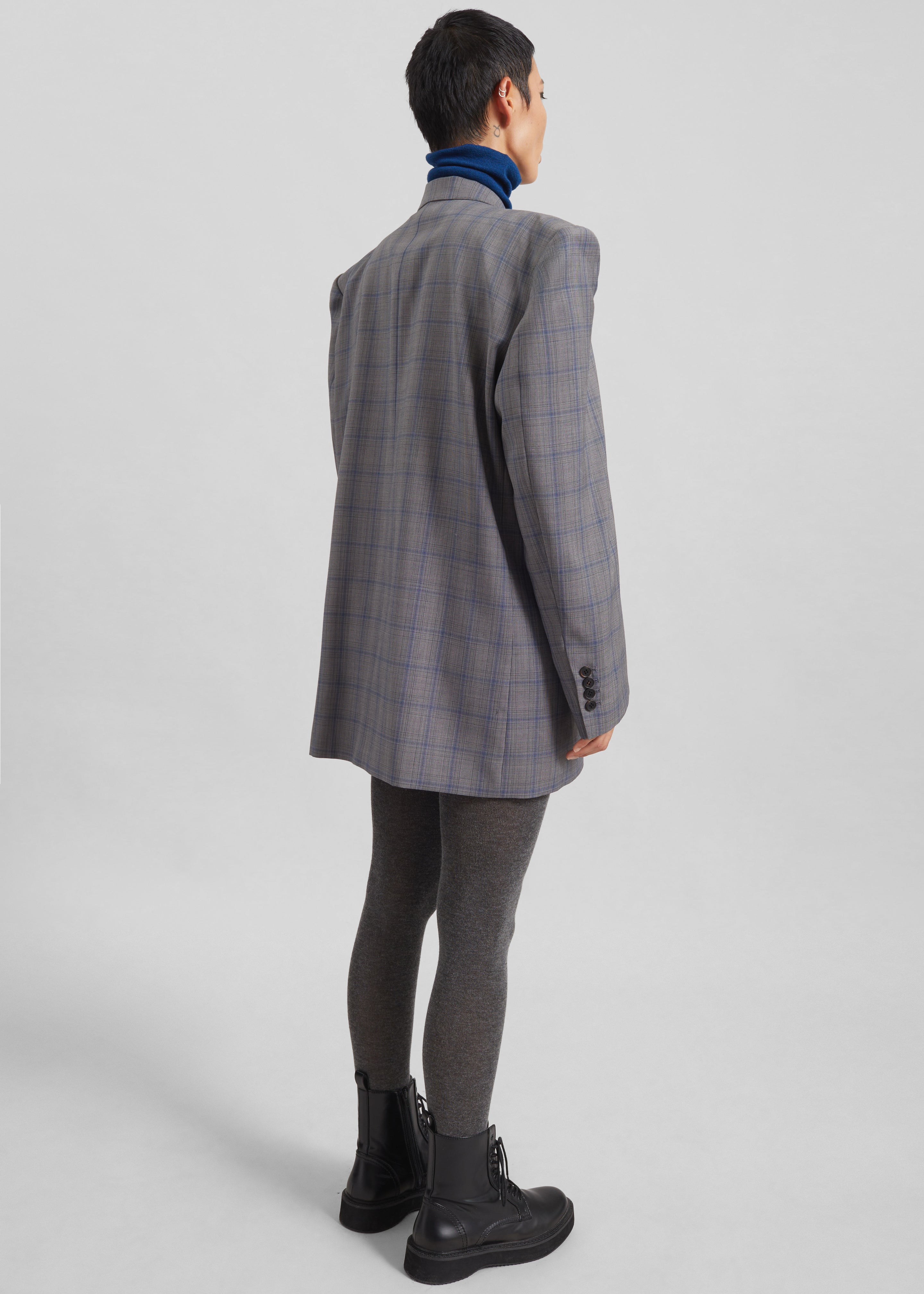 Marnay Padded Blazer - Grey Plaid - 7