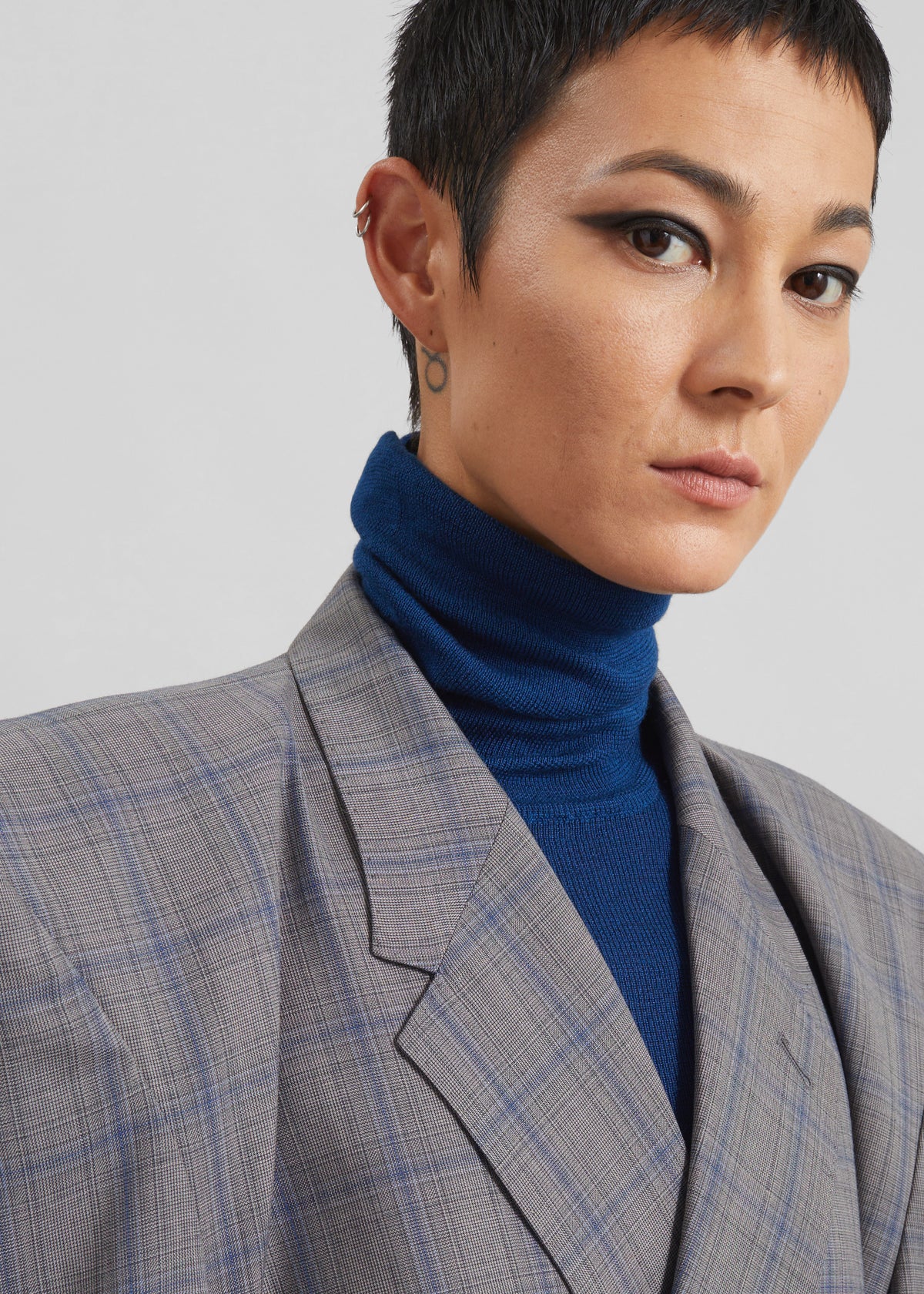 Marnay Padded Blazer - Grey Plaid - 5