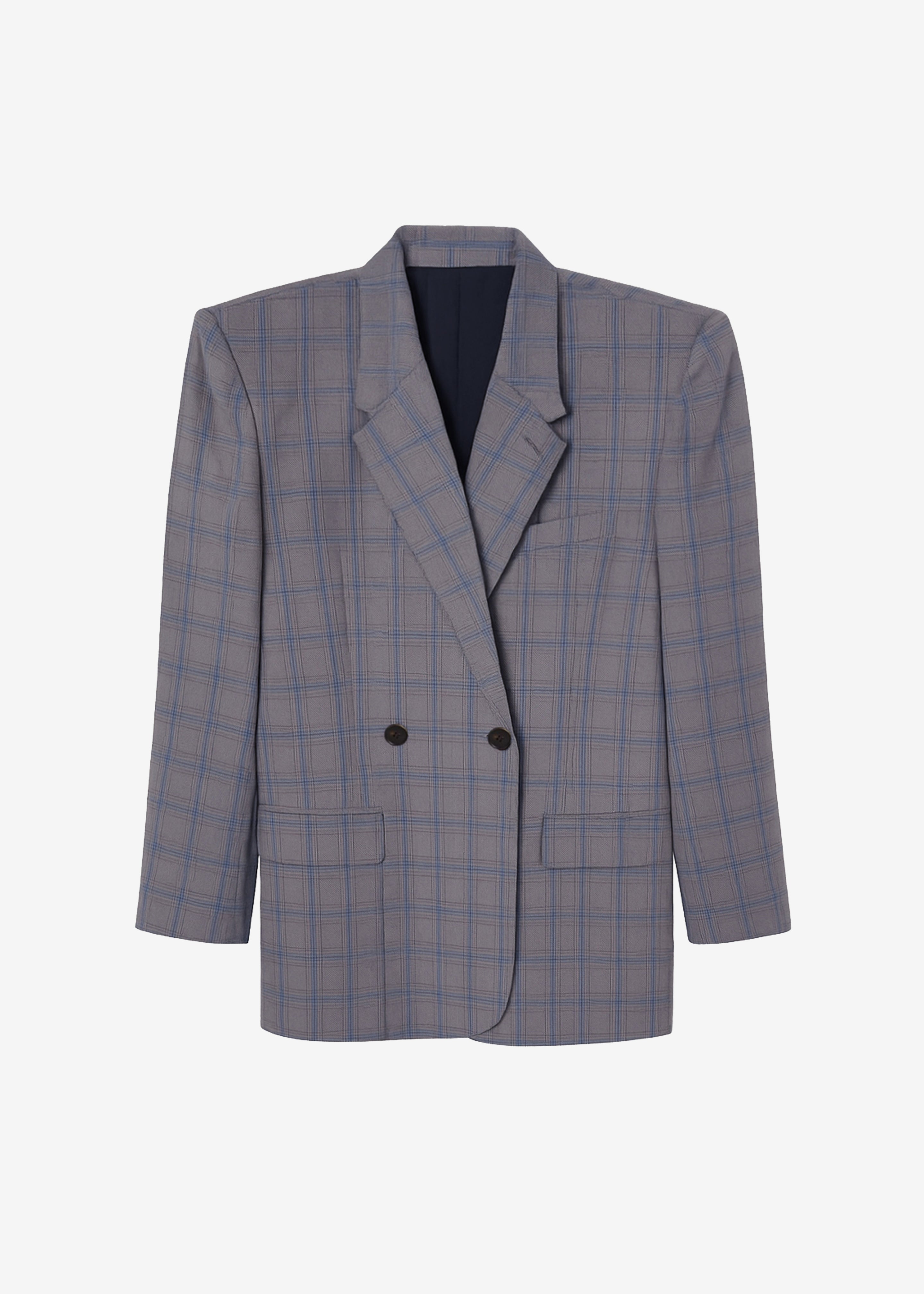 Marnay Padded Blazer - Grey Plaid - 8