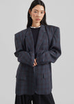 Marnay Padded Blazer - Navy Plaid