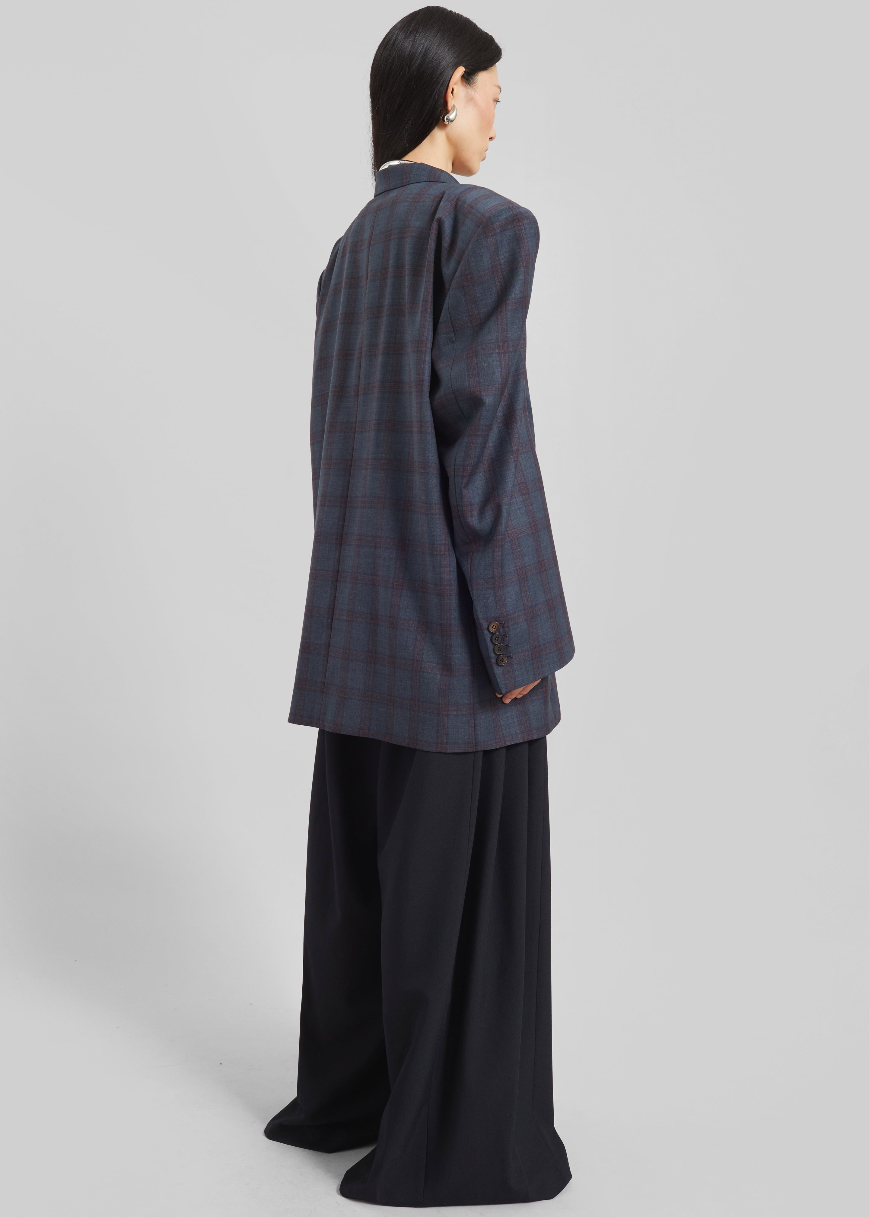 Marnay Padded Blazer - Navy Plaid - 7