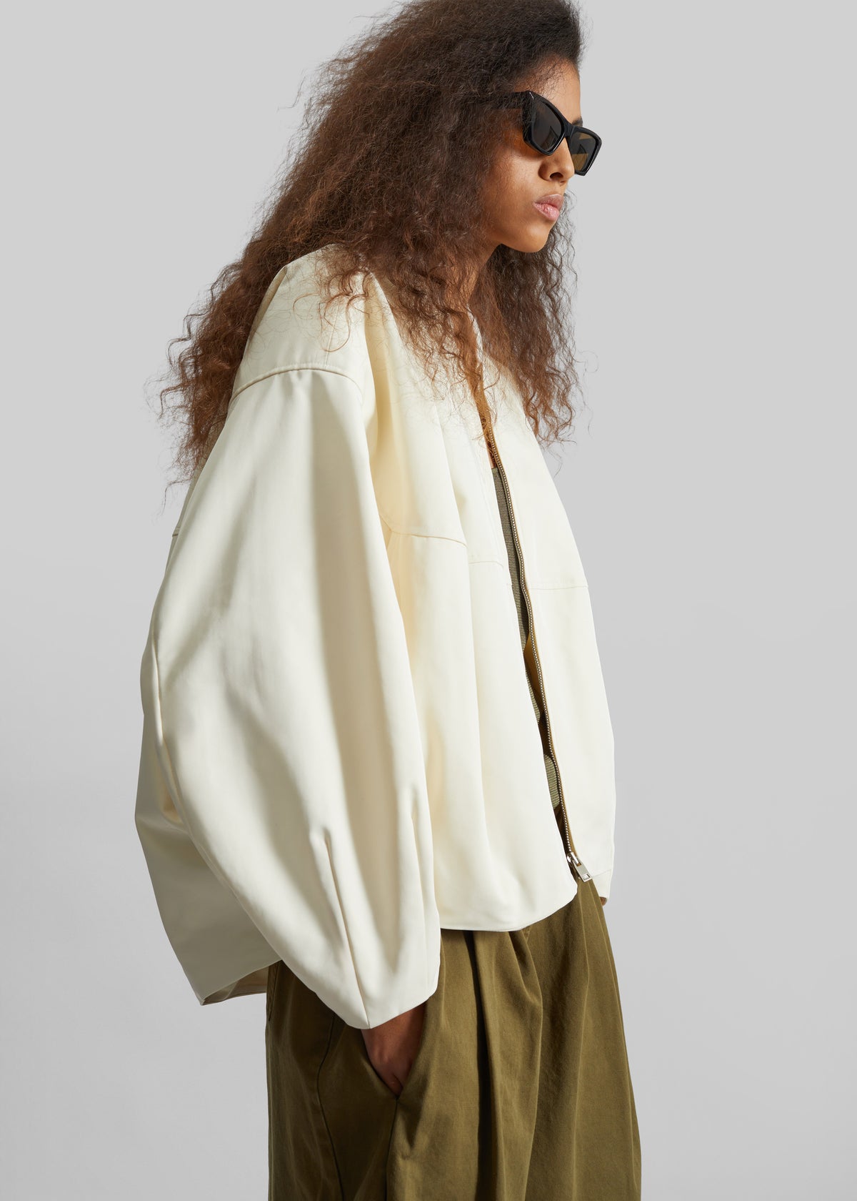 Marslev Cocoon Jacket - Cream - 3