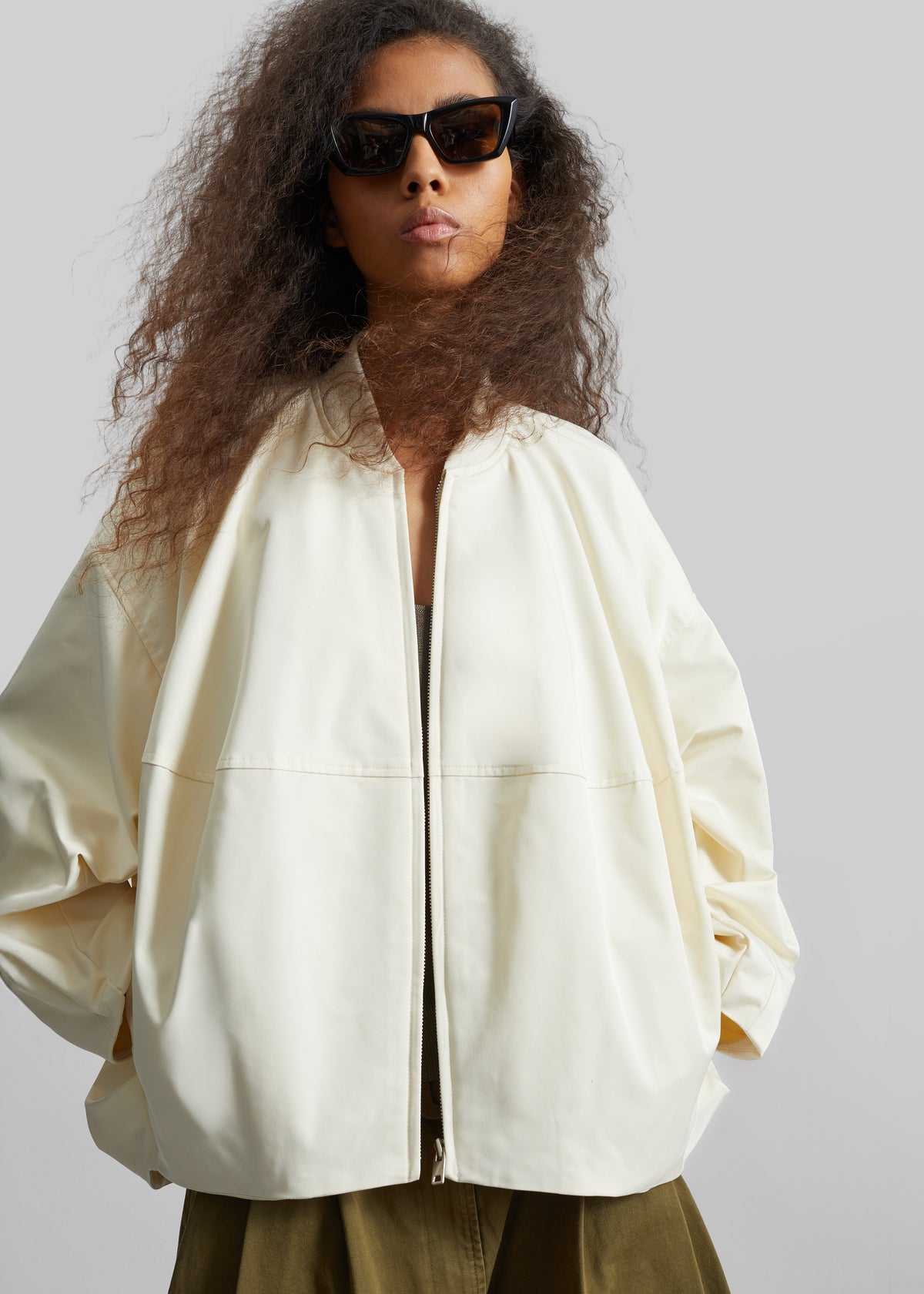 Marslev Cocoon Jacket - Cream - 2