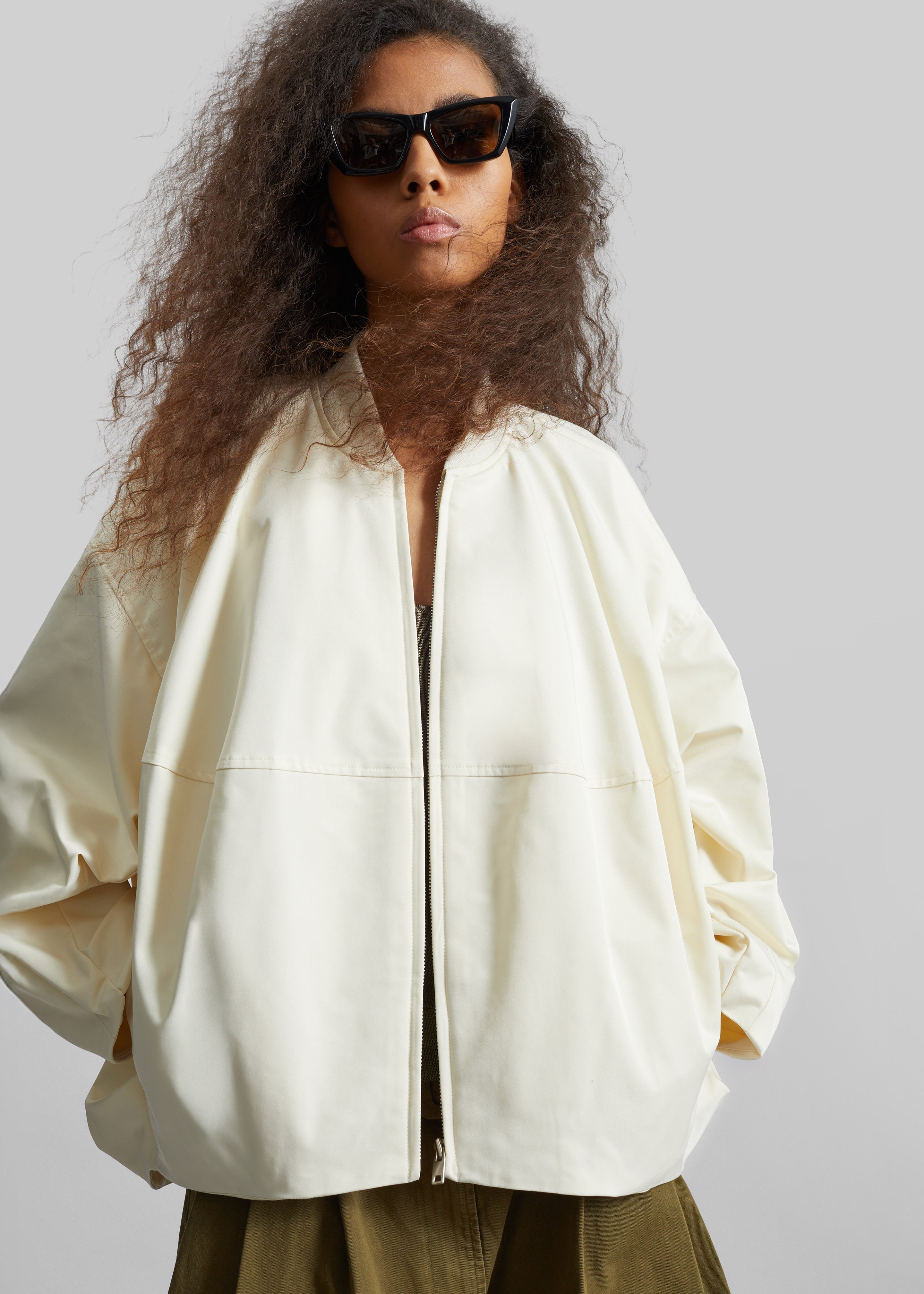Marslev Cocoon Jacket - Cream - 2