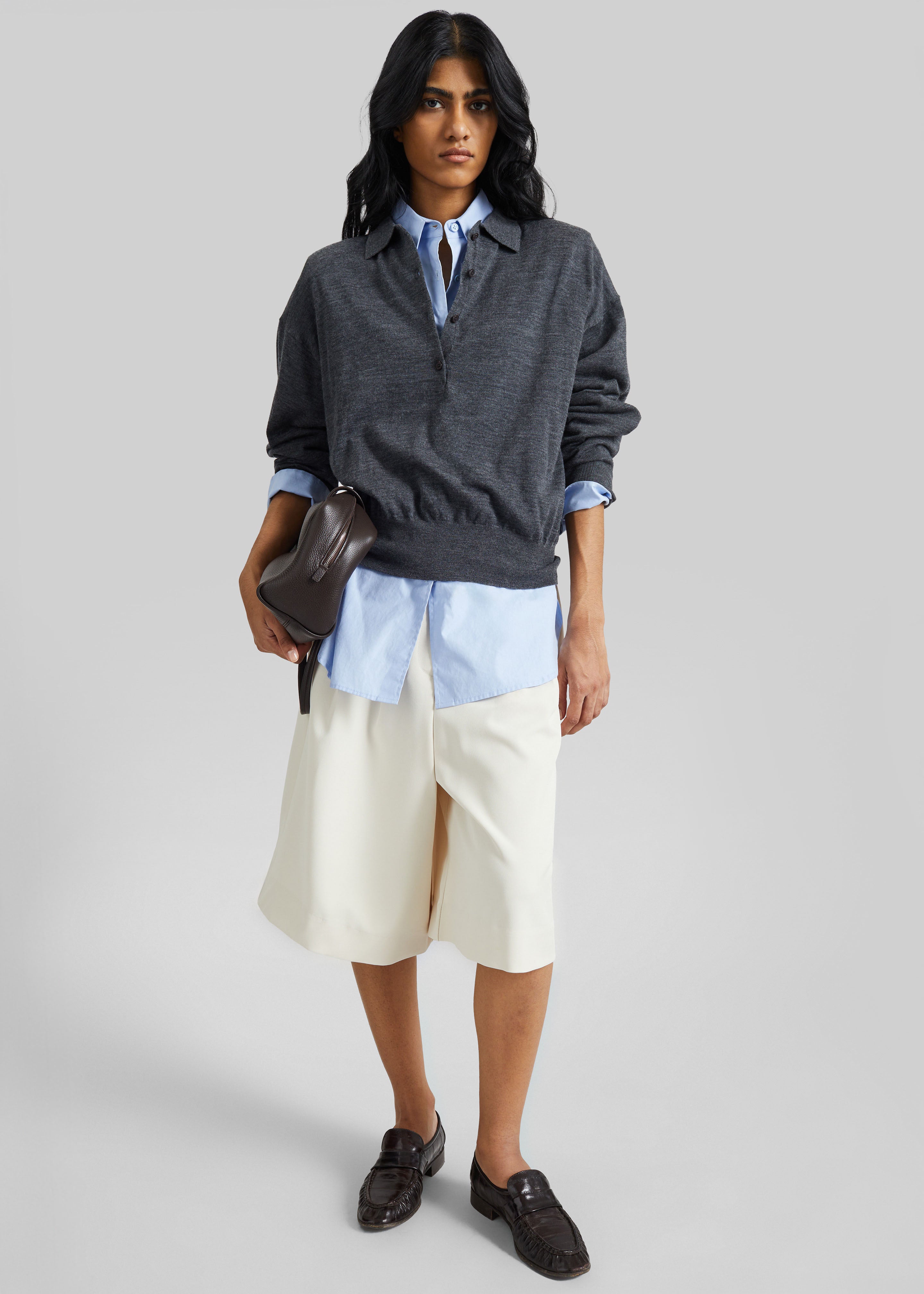 Martel Pleated Bermuda Shorts - Cream - 2