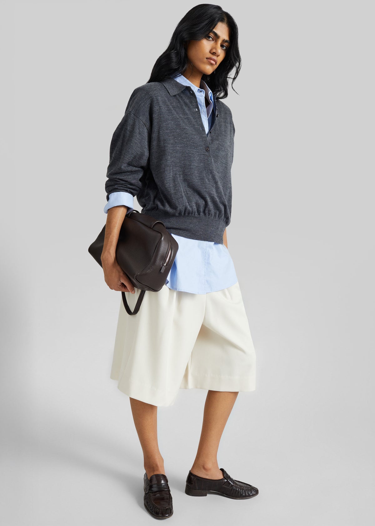 Martel Pleated Bermuda Shorts - Cream - 5