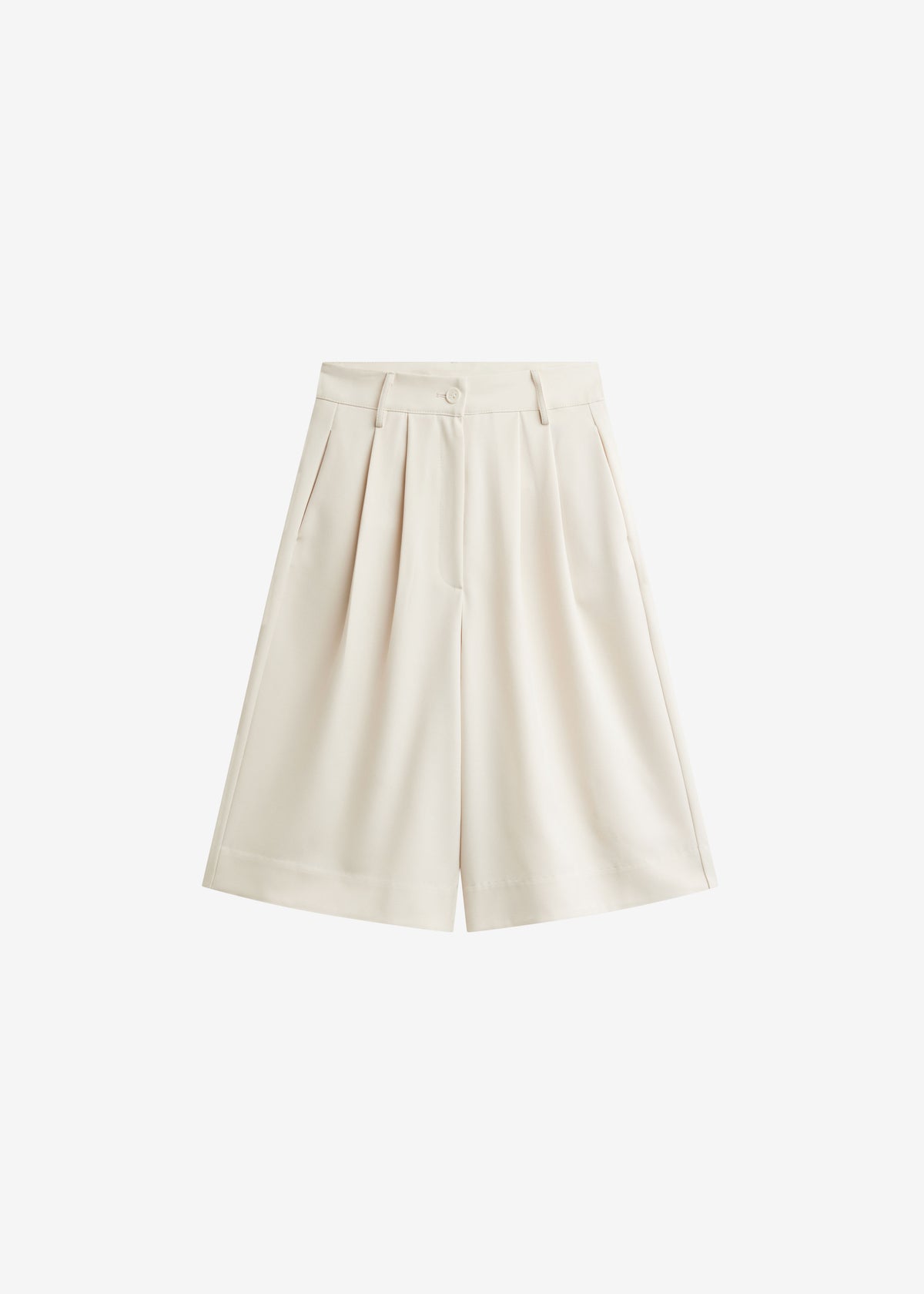 Martel Pleated Bermuda Shorts - Cream - 8