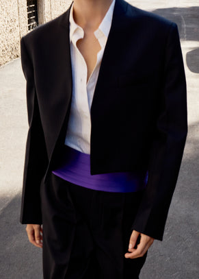 Martella Chevron Blazer - Dark Navy