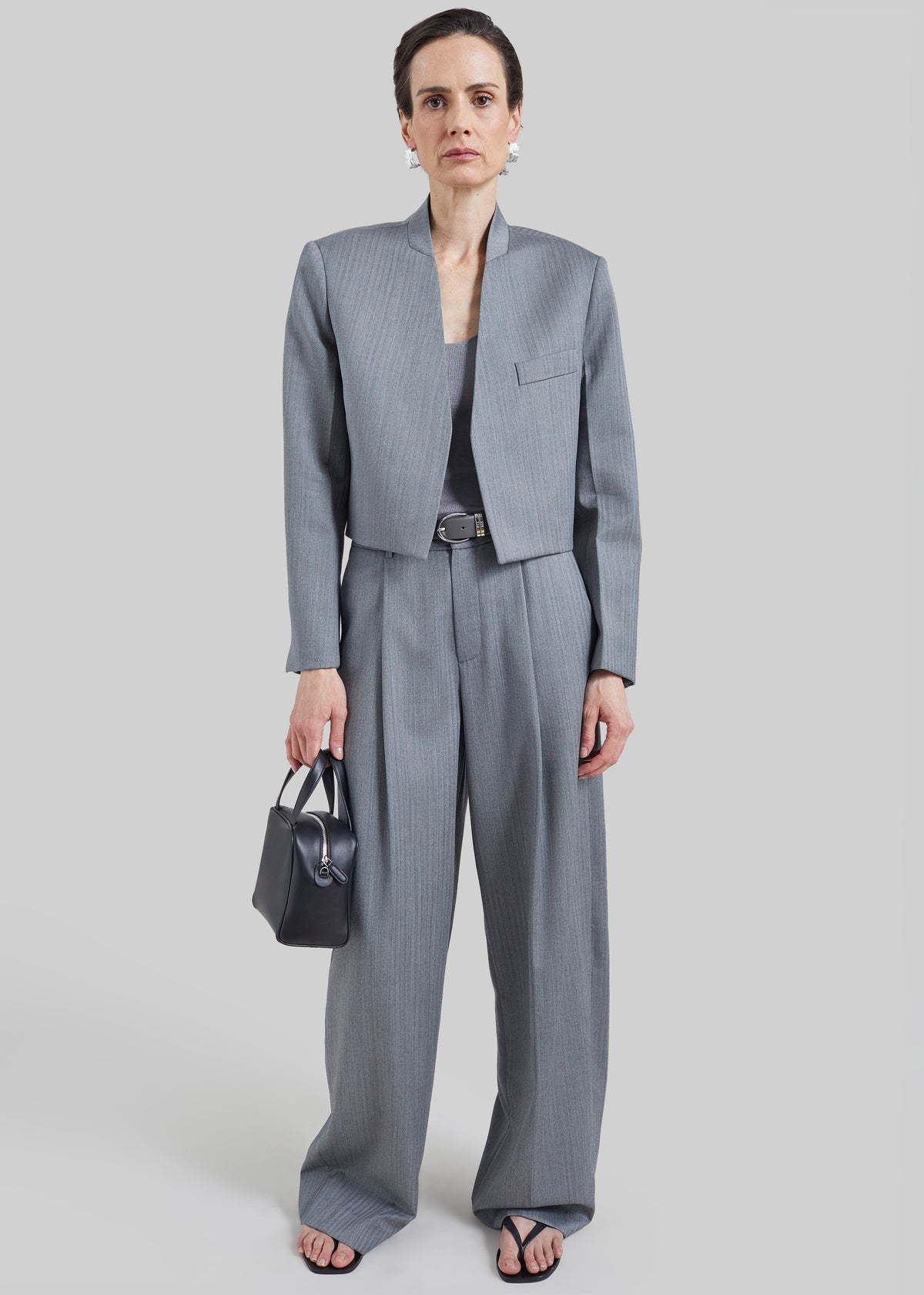 Martella Chevron Blazer - Grey