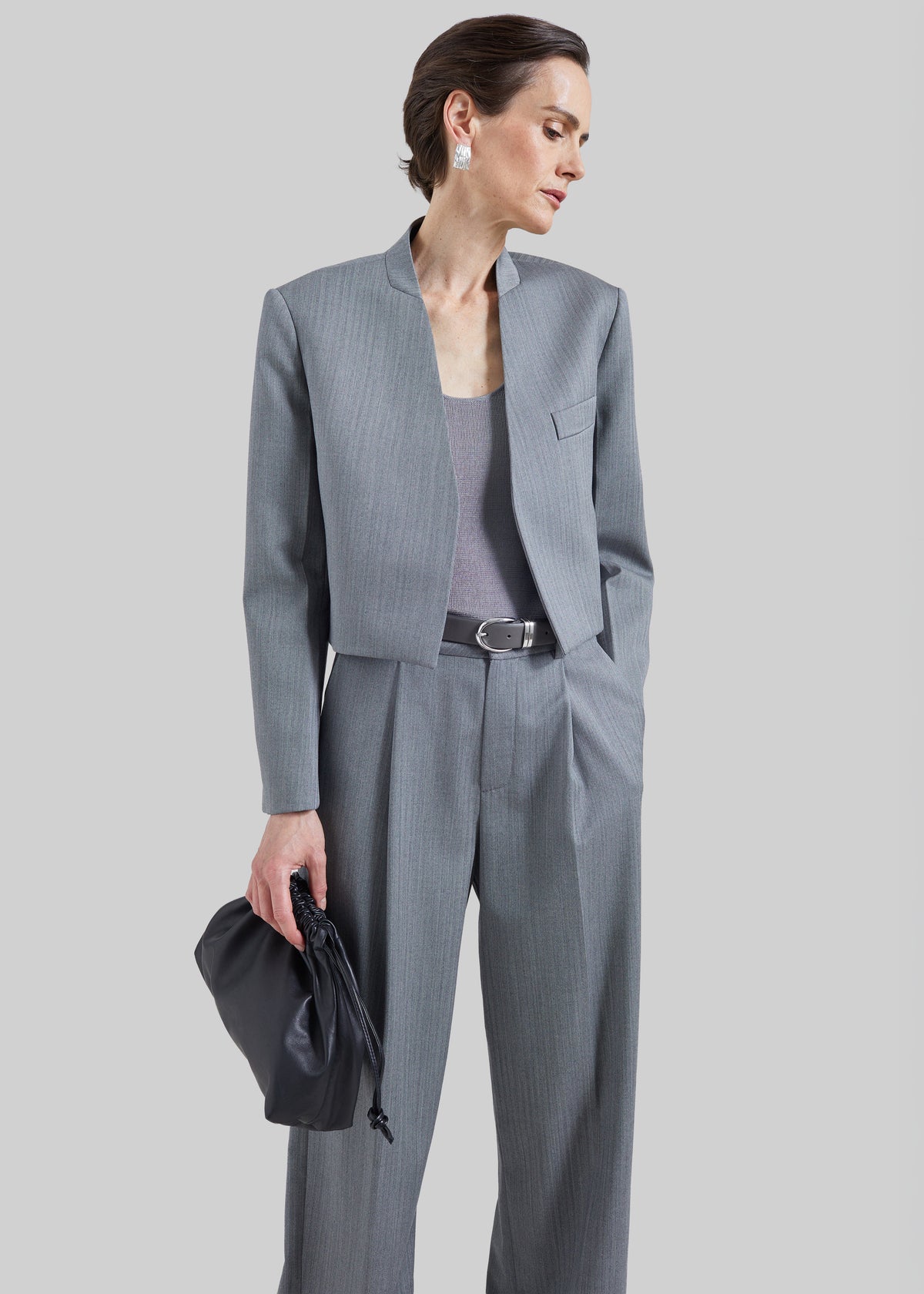 Martella Chevron Blazer - Grey