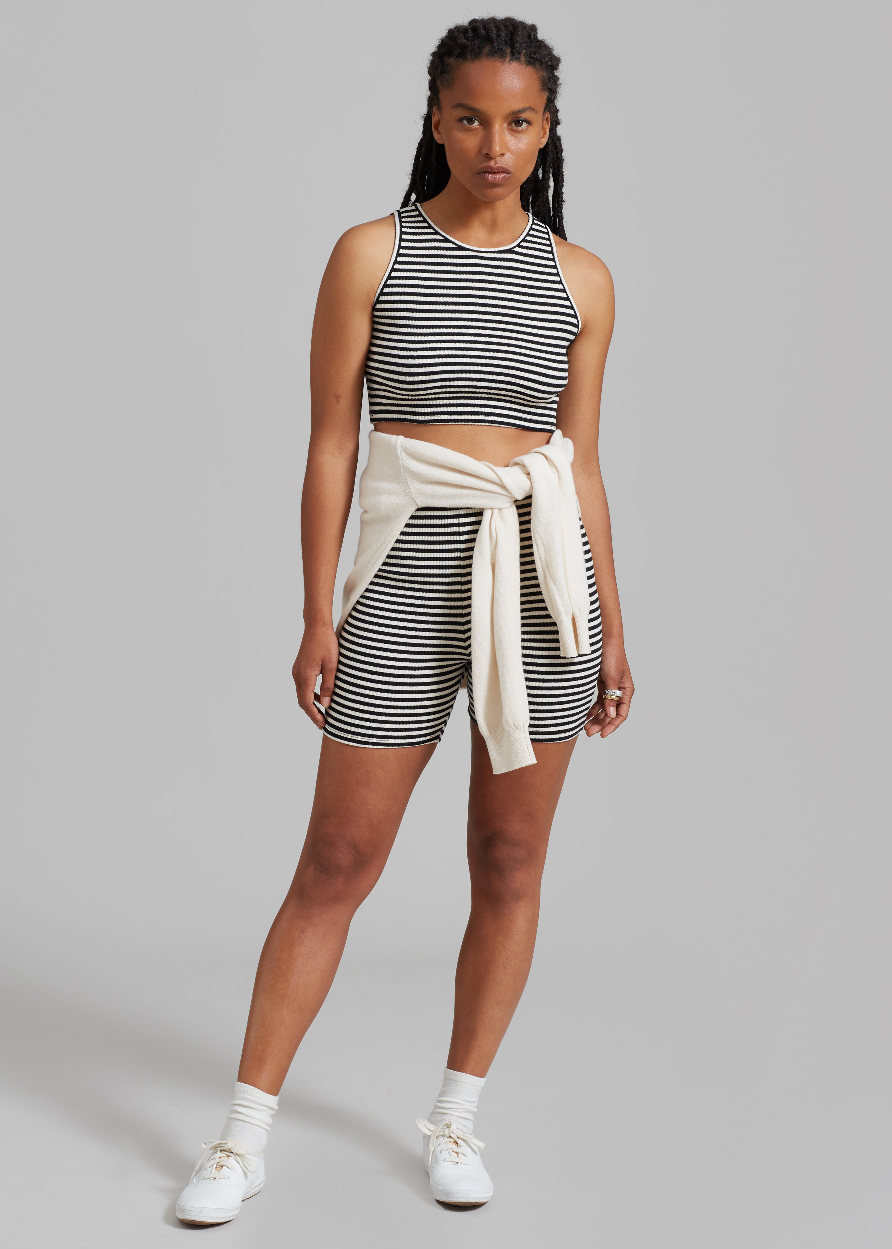 Martina Knit Shorts - Black Stripe - 1