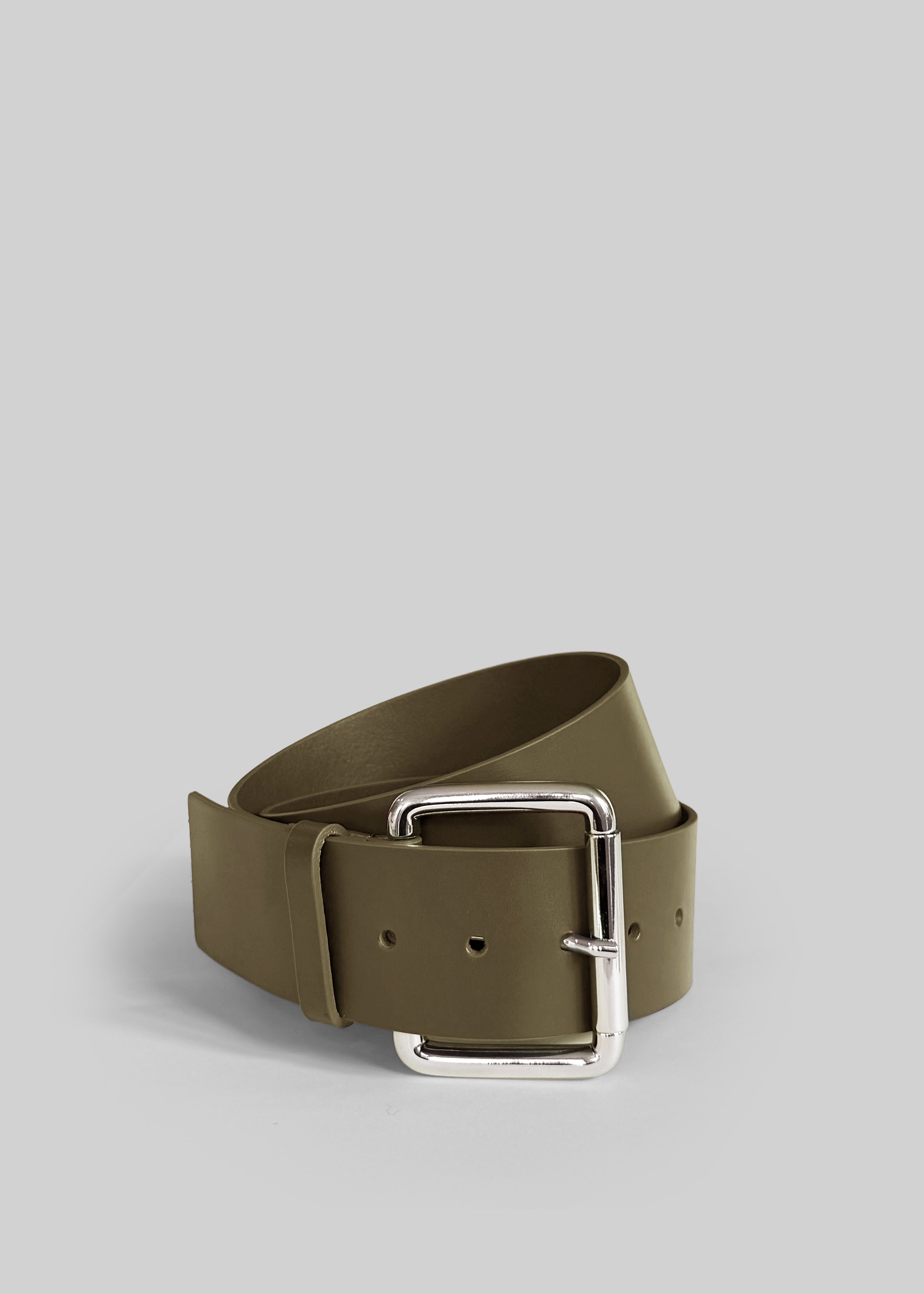 Marty Leather Belt - Army Green - 1