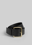 Marty Leather Belt - Black/Gold