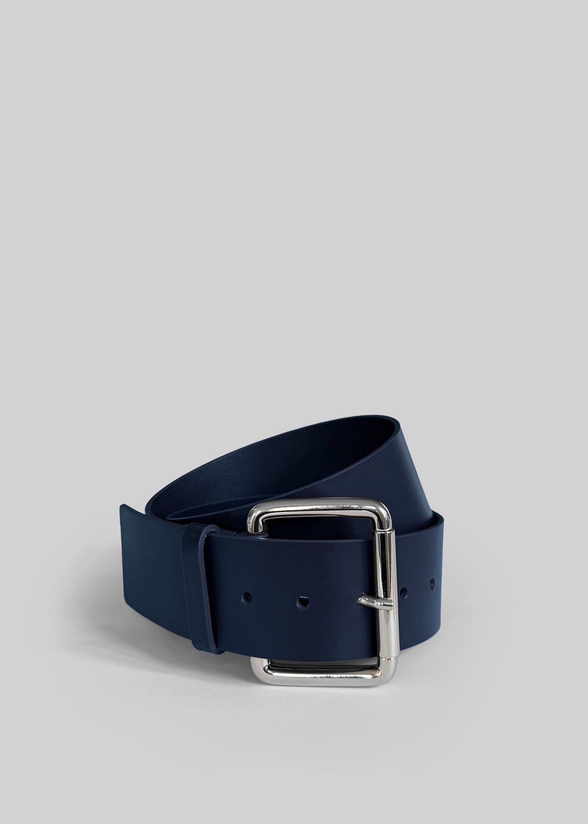 Marty Leather Belt - Navy - 1