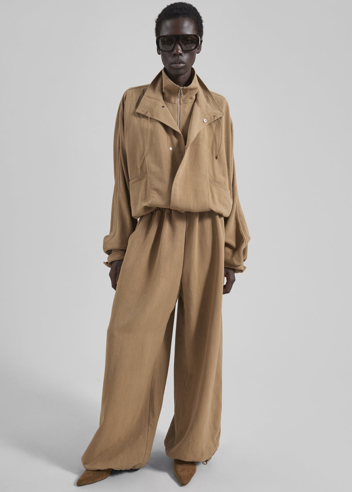Marvin Linen Jumpsuit - Camel - 1