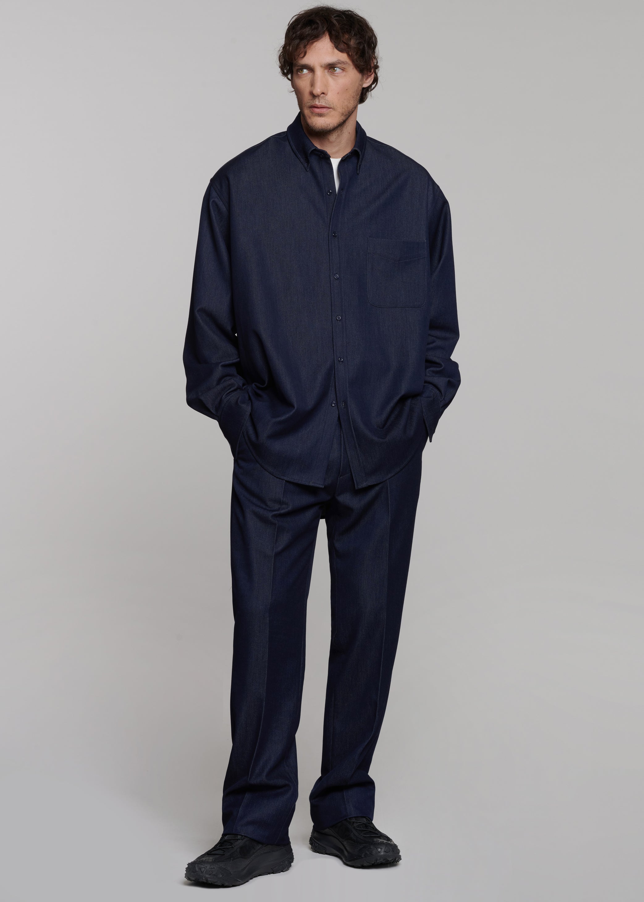 Shop the look image for Mason Button Up Shirt - Indigo