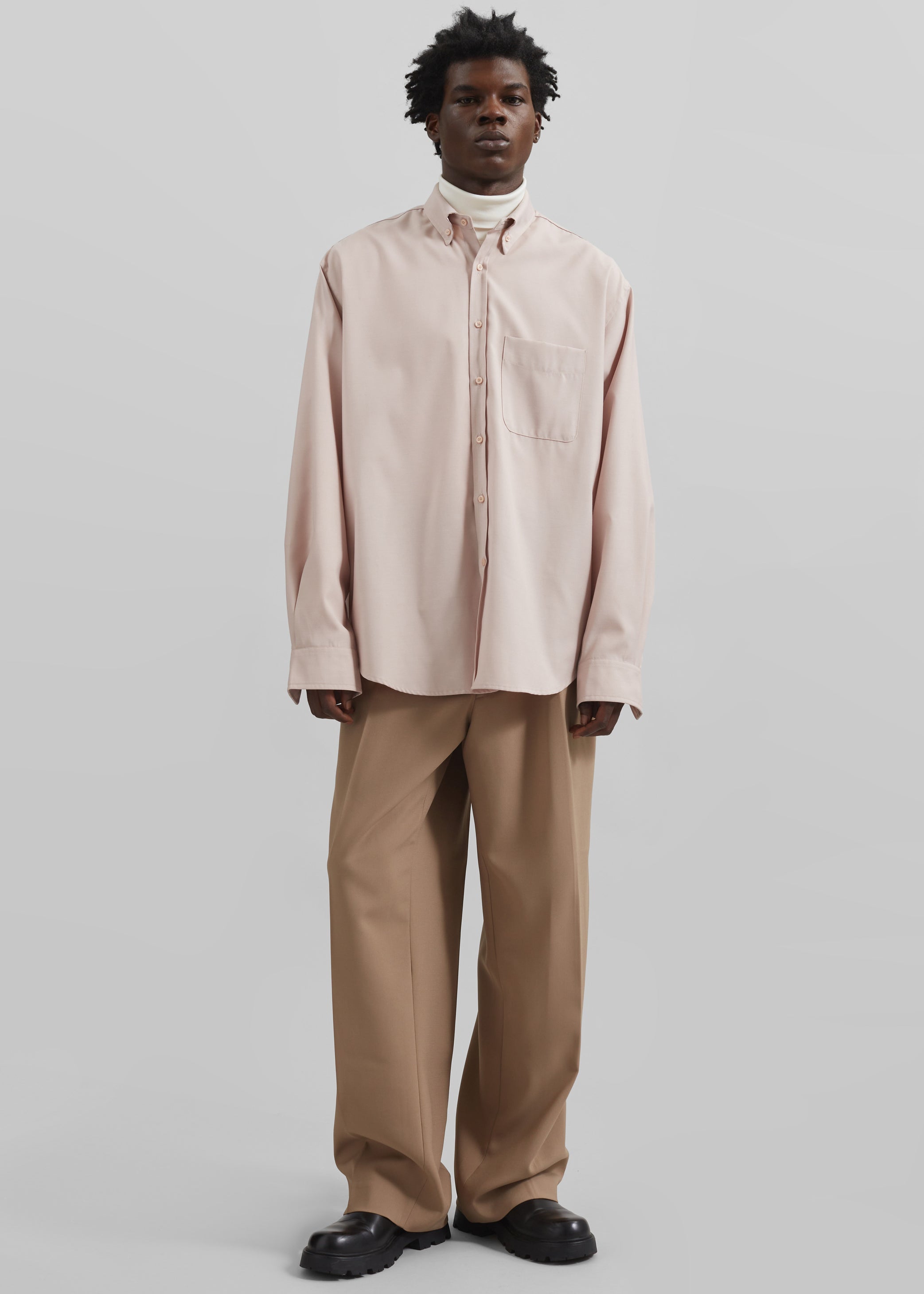 Shop the look image for Mason Button Up Shirt - Light Peach