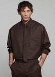 Mason Wool Button Up Shirt - Brown