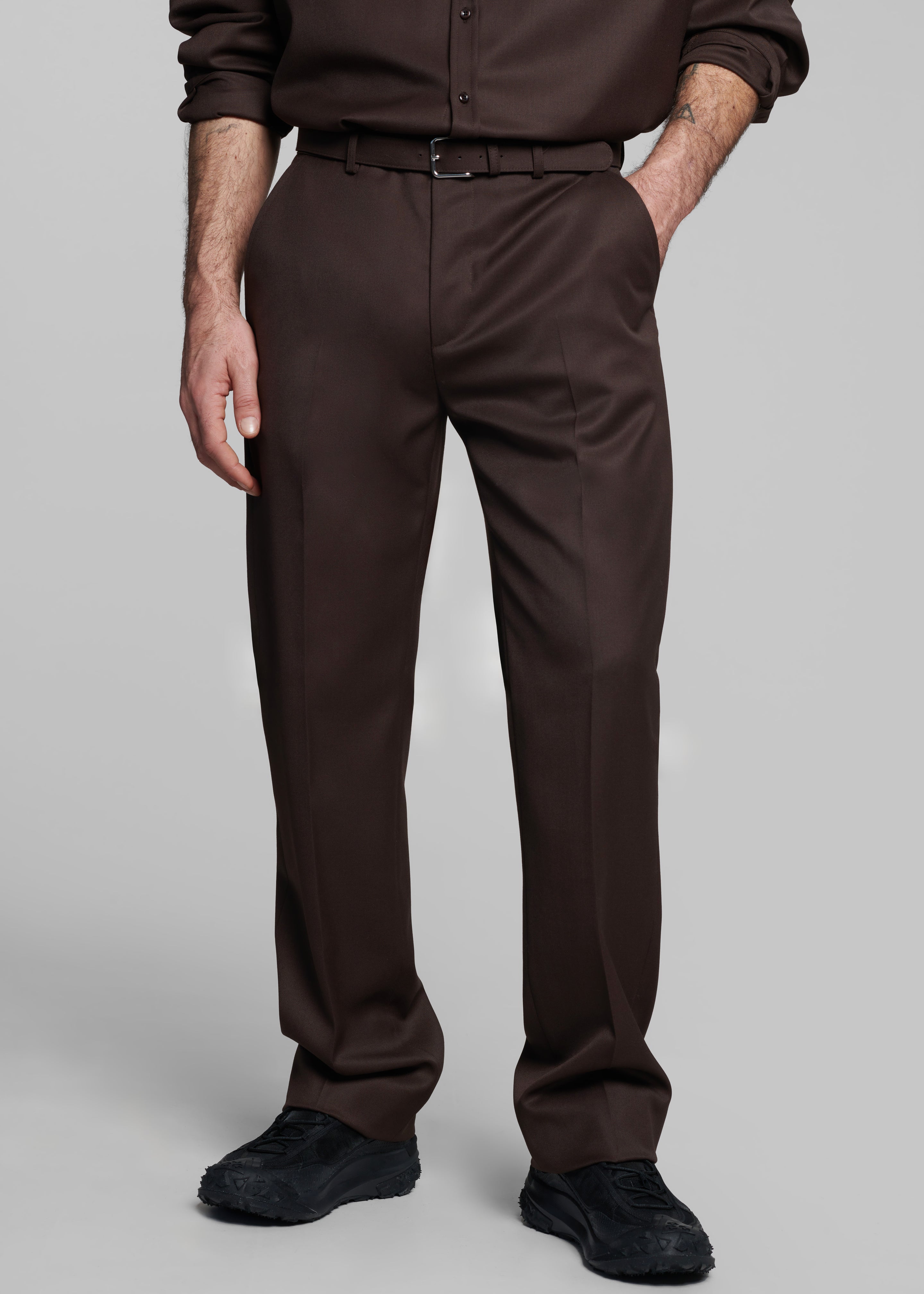 Mason Wool Trousers - Brown - 2