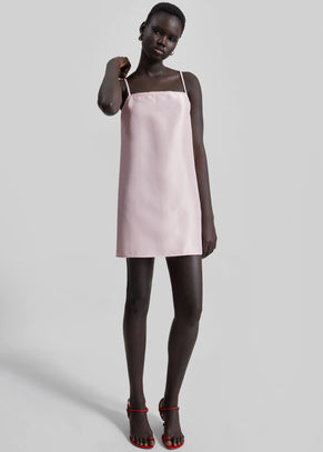 Matin Satin Mini Dress - Palest Pink