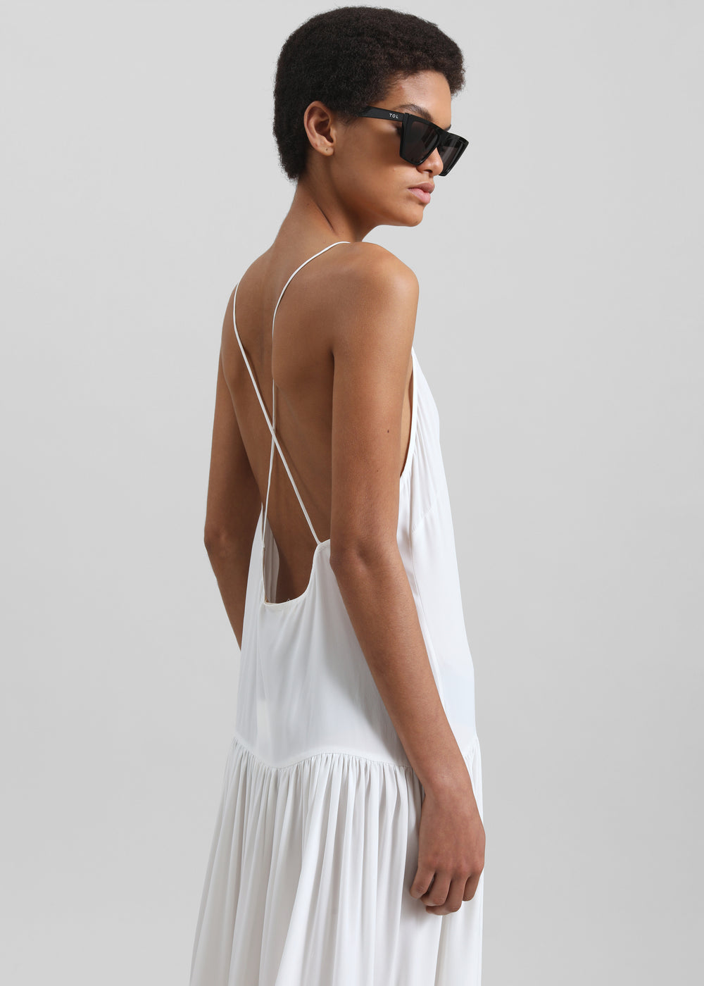 Matin Silk Tiered Dress - Natural