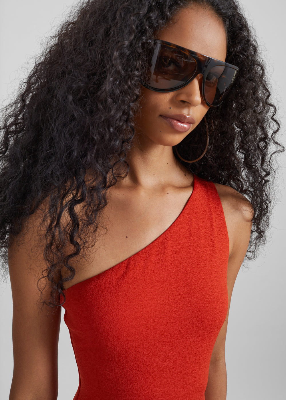 Matteau Asymmetric Maillot - Tomato Crinkle - 1