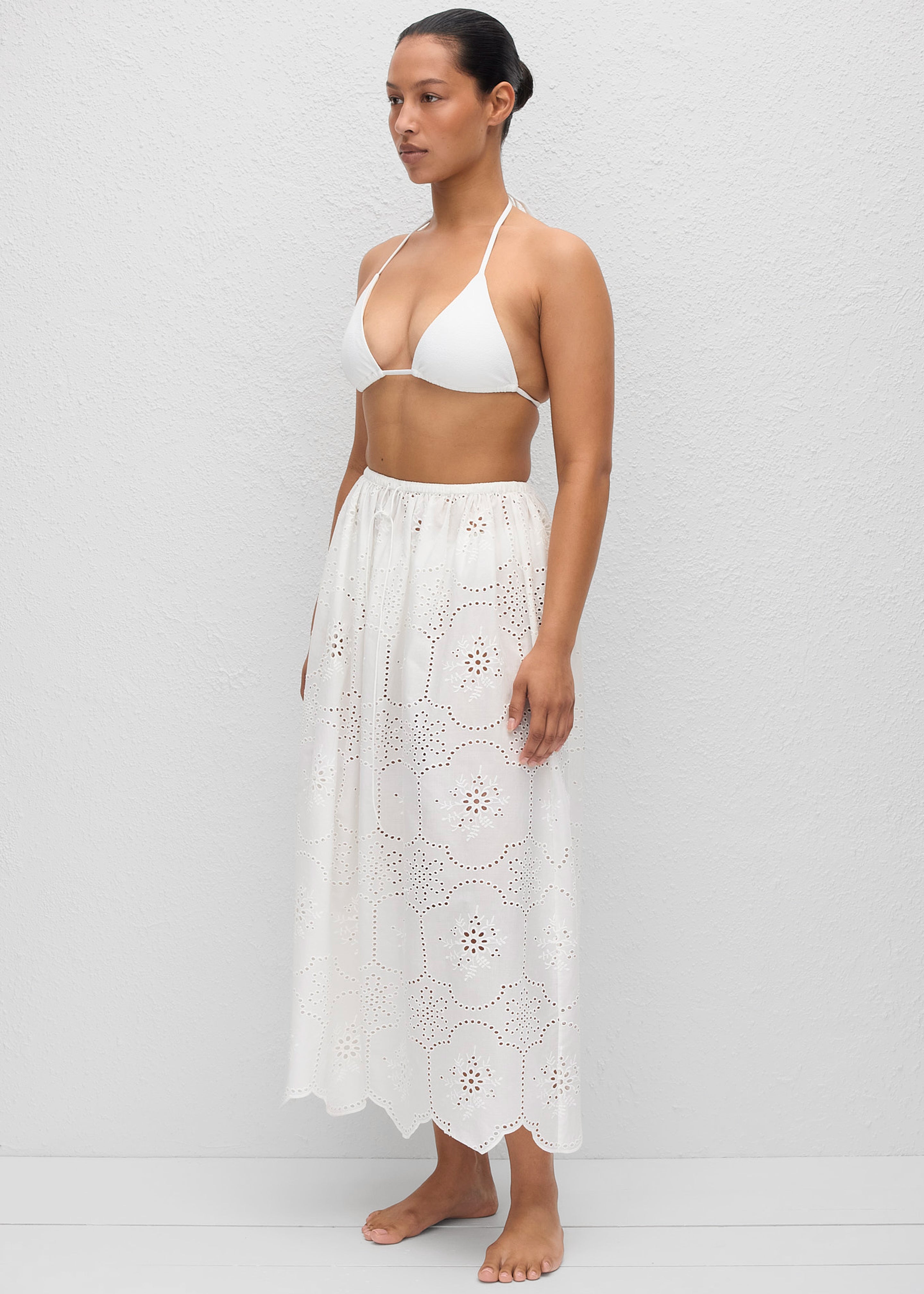 Matteau Broderie Midi Skirt - White - 7