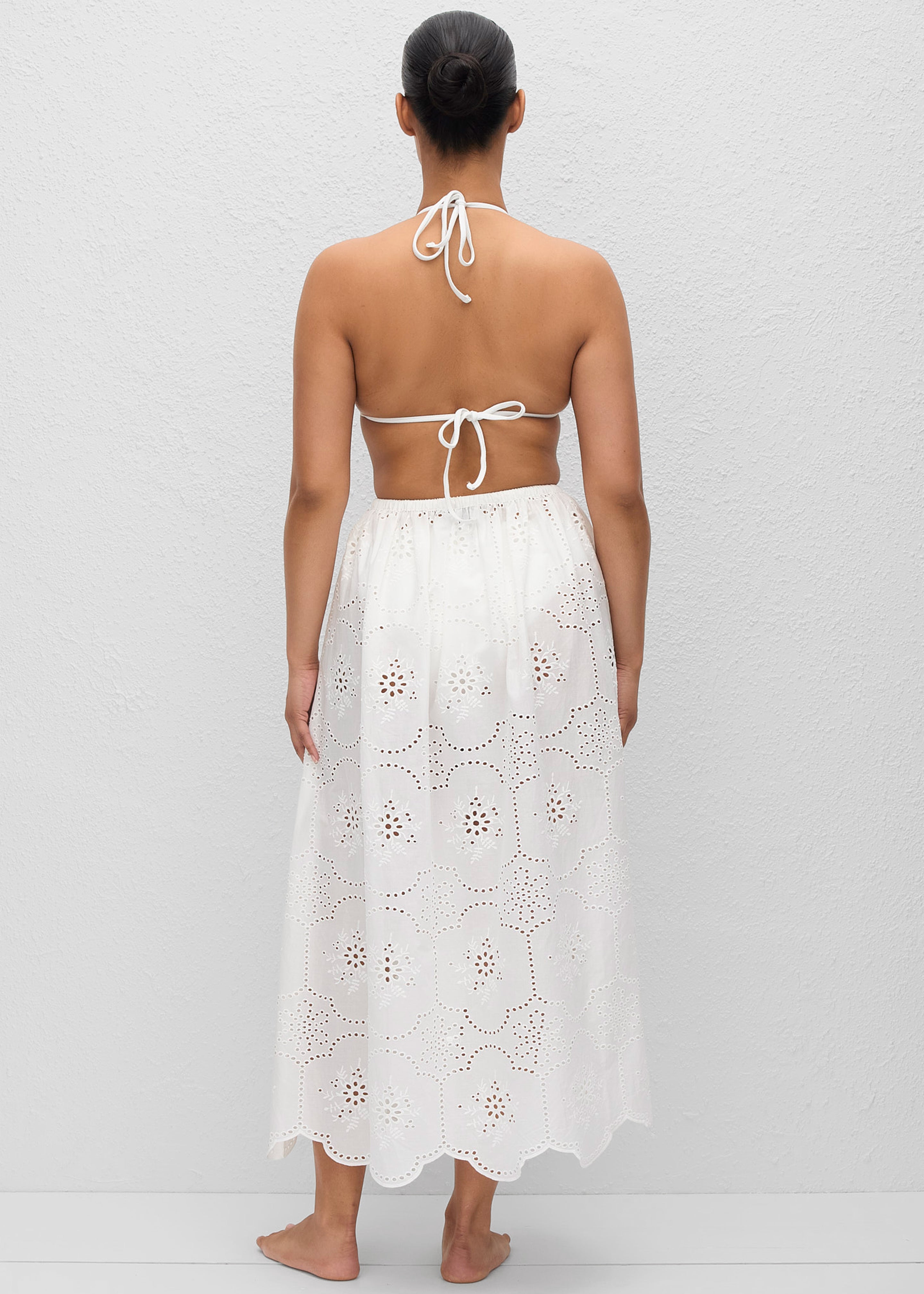 Matteau Broderie Midi Skirt - White - 10